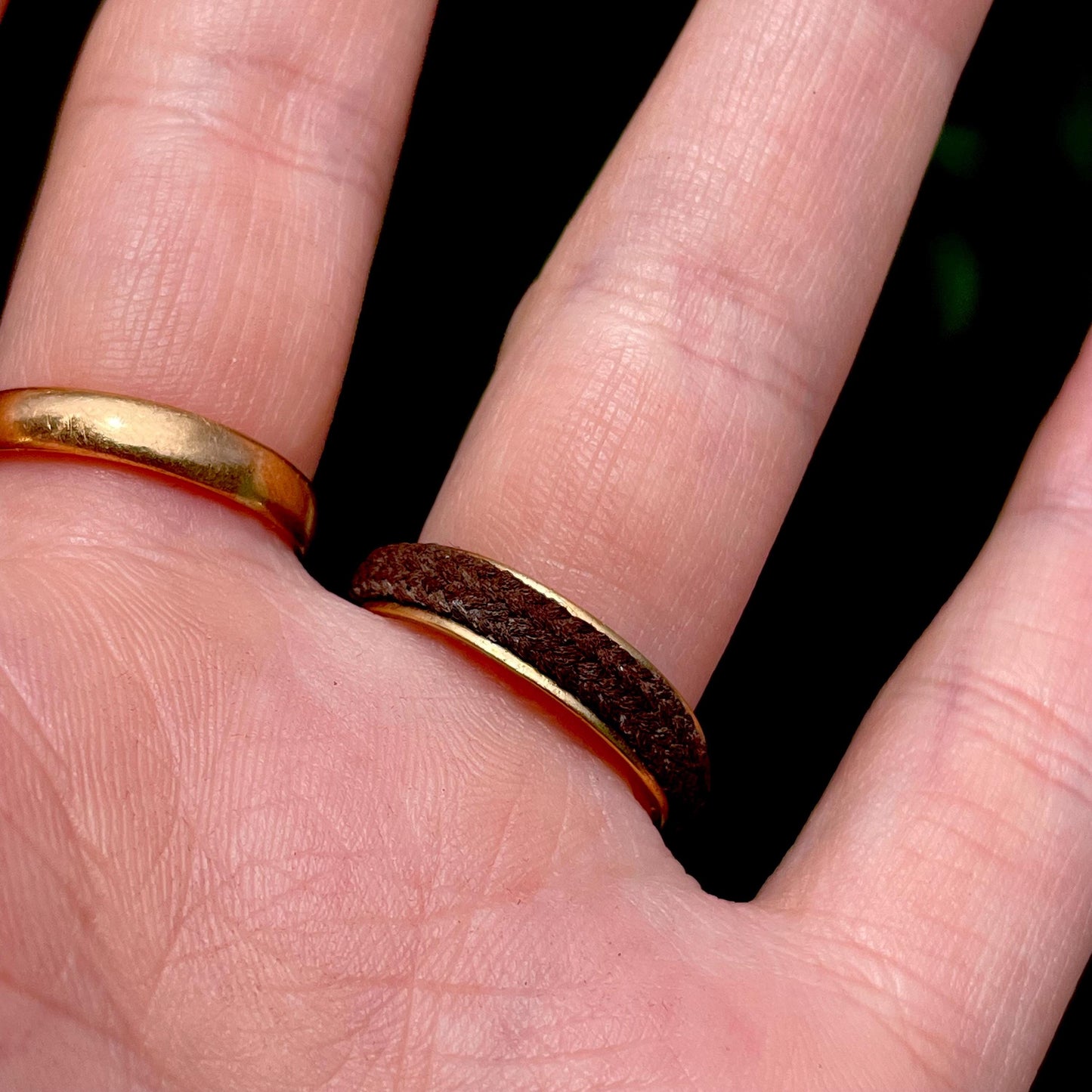 Antique Enamel Mourning Ring in 18 Carat Rose Gold; Circa 1877