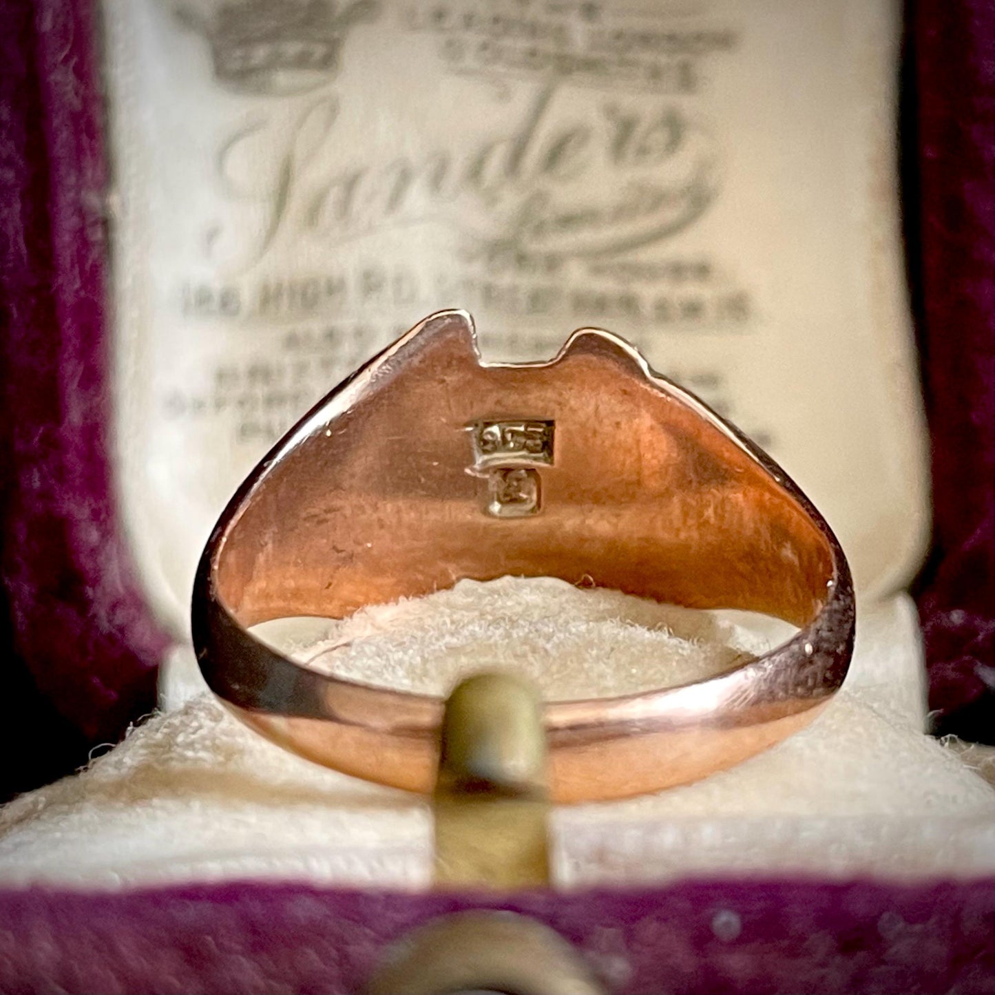 Antique Ruby Australian Signet Ring in 9 Carat Rose Gold; Circa 1900