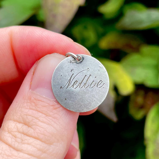 Victorian Love Token ‘Nellie Coin Pendant; circa 1890