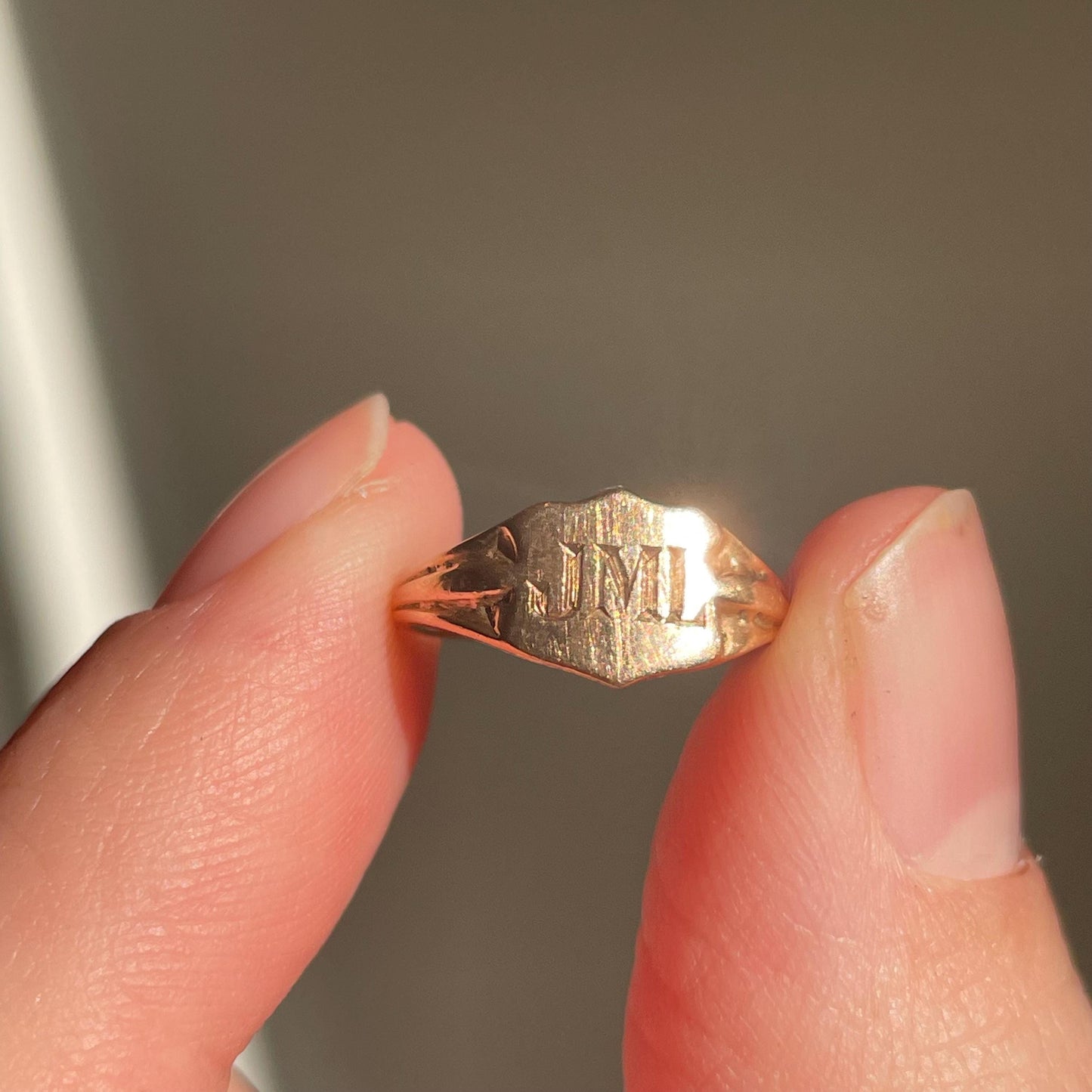 Rare Childs Edwardian Signet Ring in 9 Carat Gold; Circa 1900