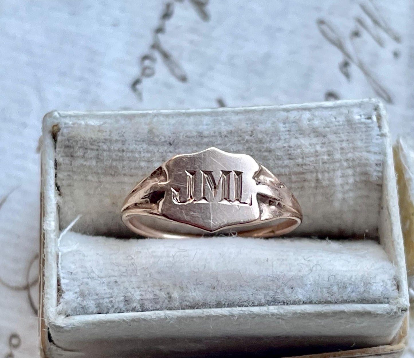 Rare Childs Edwardian Signet Ring in 9 Carat Gold; Circa 1900