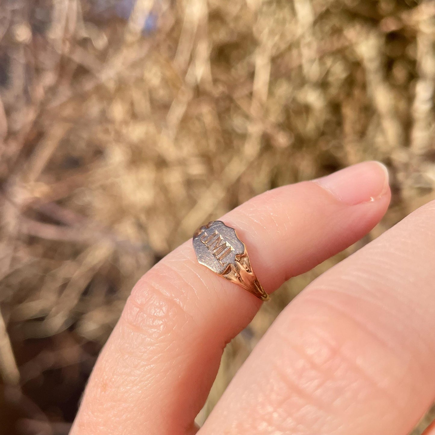 Rare Childs Edwardian Signet Ring in 9 Carat Gold; Circa 1900