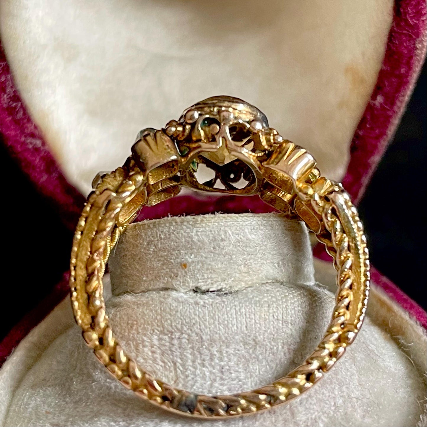 Victorian Diamond & Citrine Ring Created In 9 Carat Gold; circa 1890