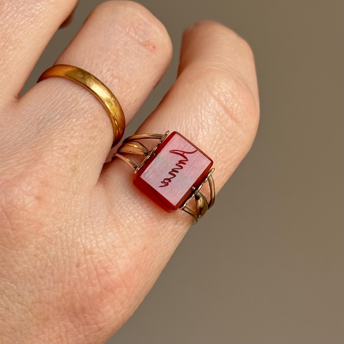 Georgian 'Anna' Spinning Intaglio Ring in 9 Carat Gold; Circa 1830