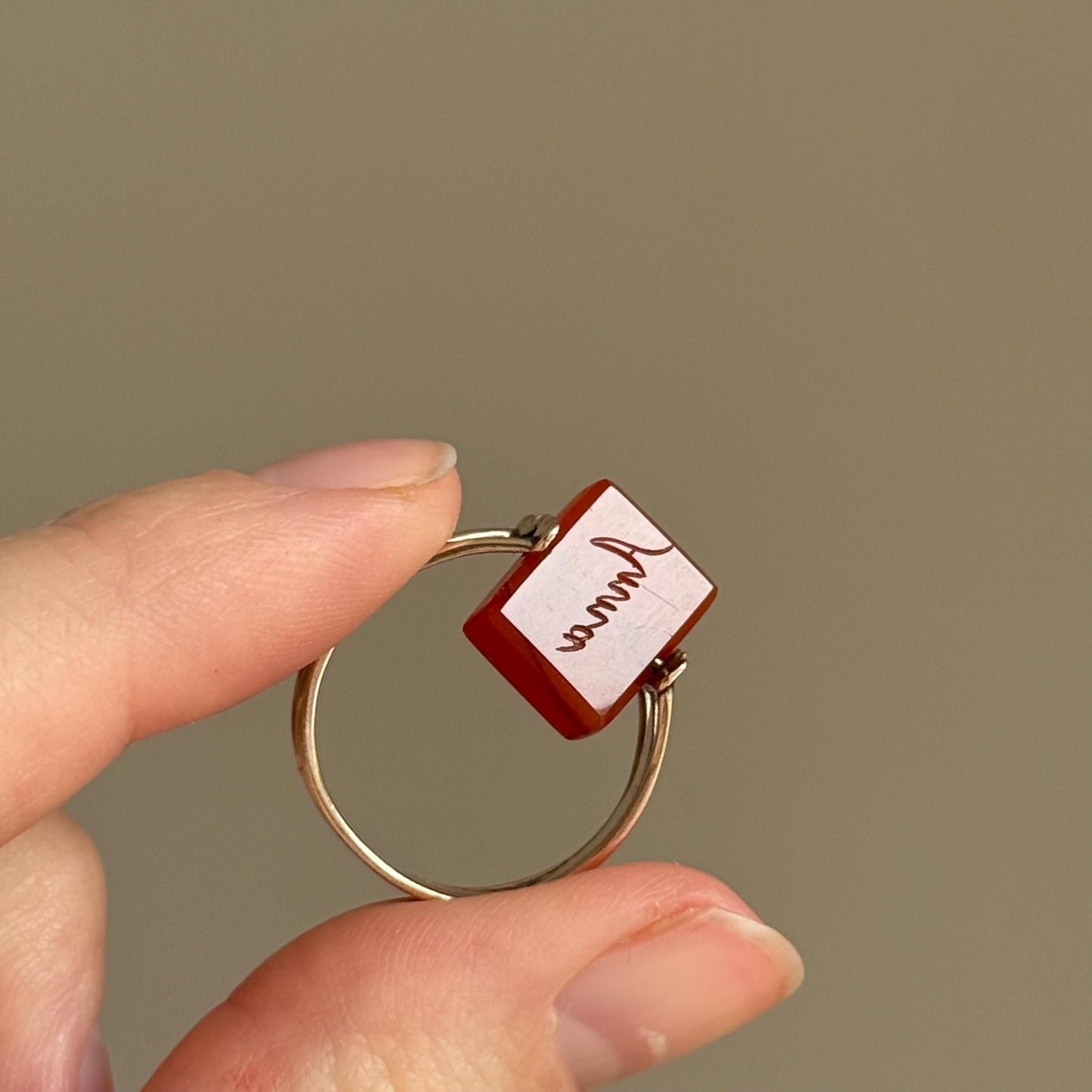 Georgian 'Anna' Spinning Intaglio Ring in 9 Carat Gold; Circa 1830