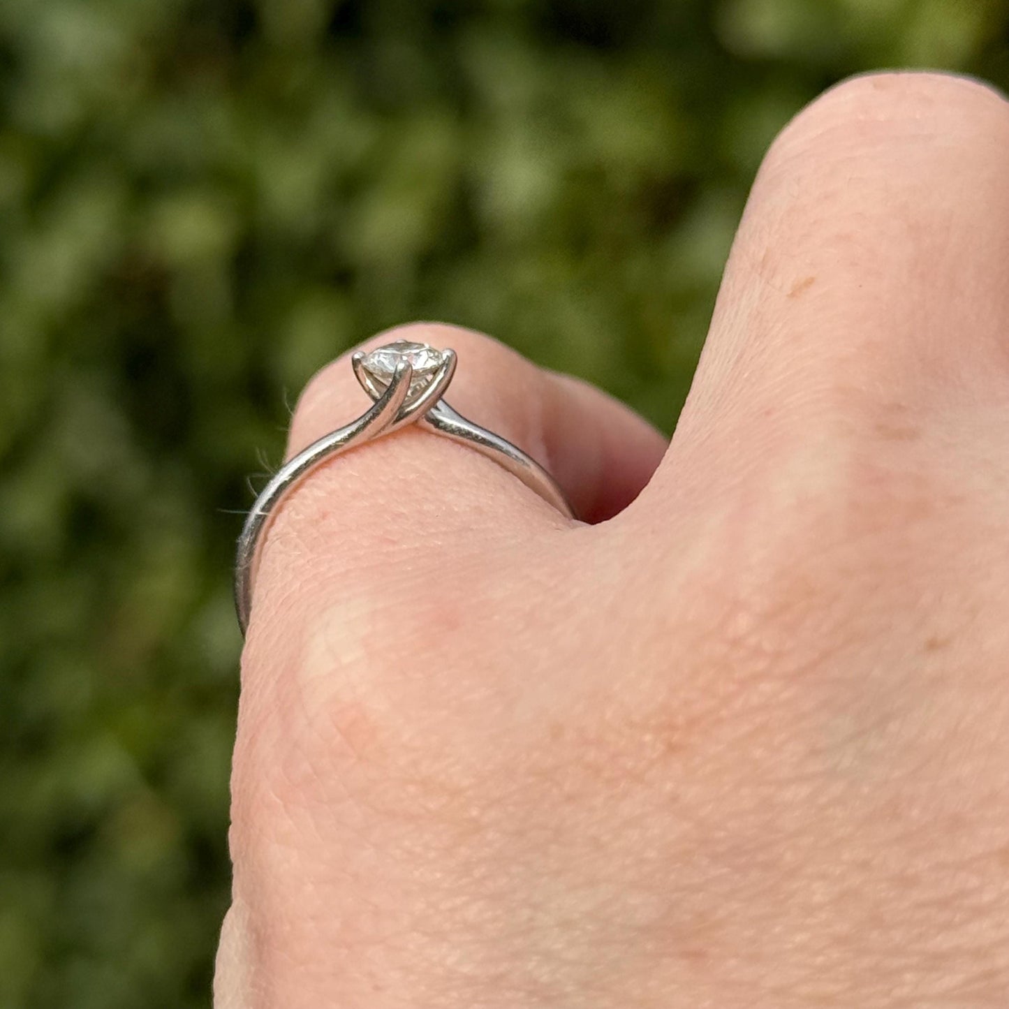 Preloved Diamond Twist Solitaire Ring in Platinum