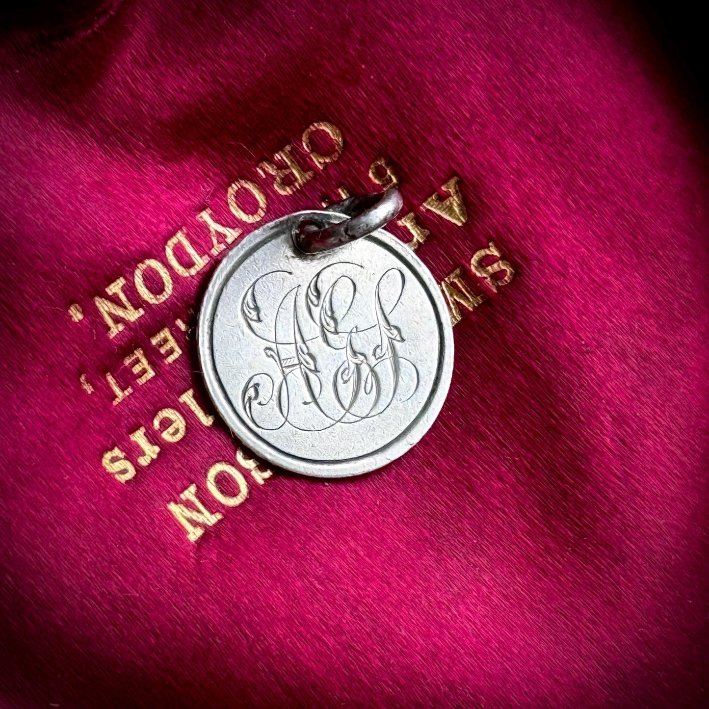 Early Victorian Love Token ‘AGS' Coin Pendant; Circa 1850