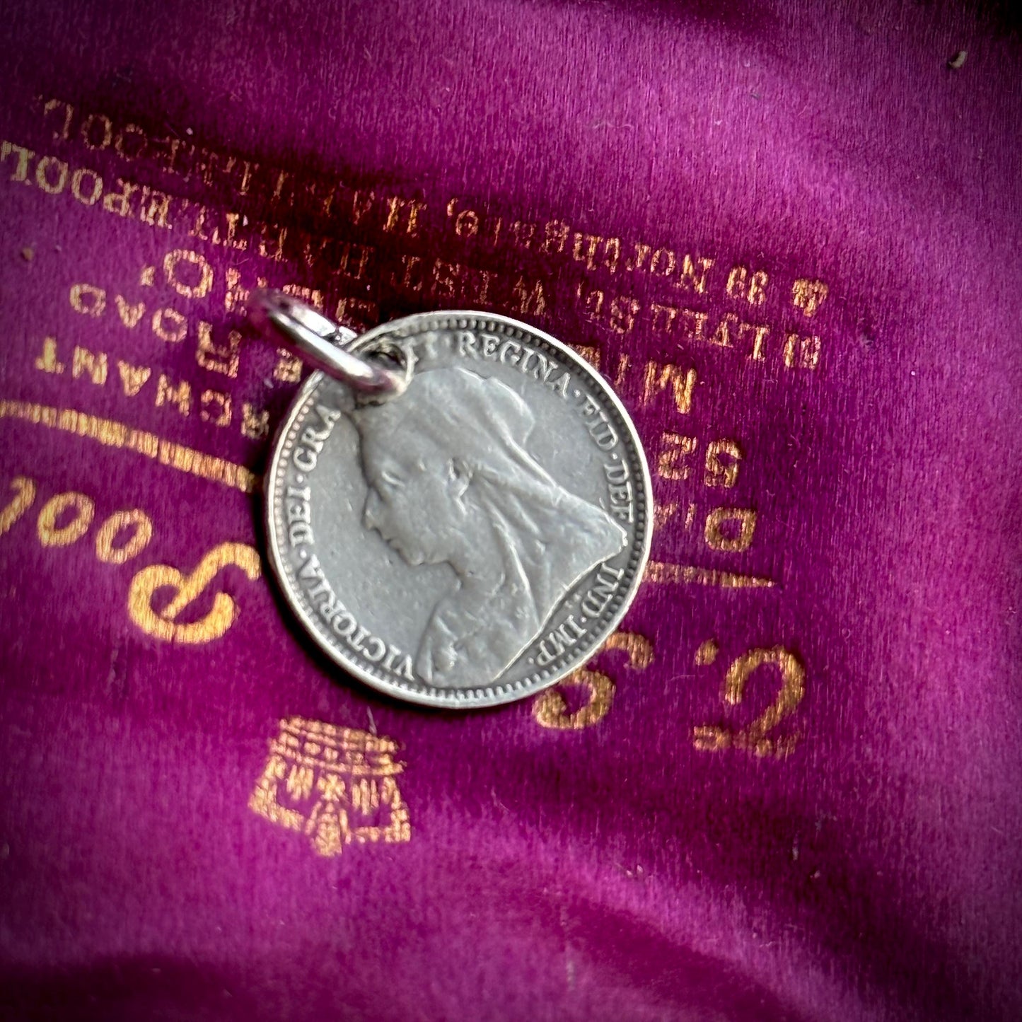 Victorian Love Token ‘FCC' Coin Pendant; Circa 1893