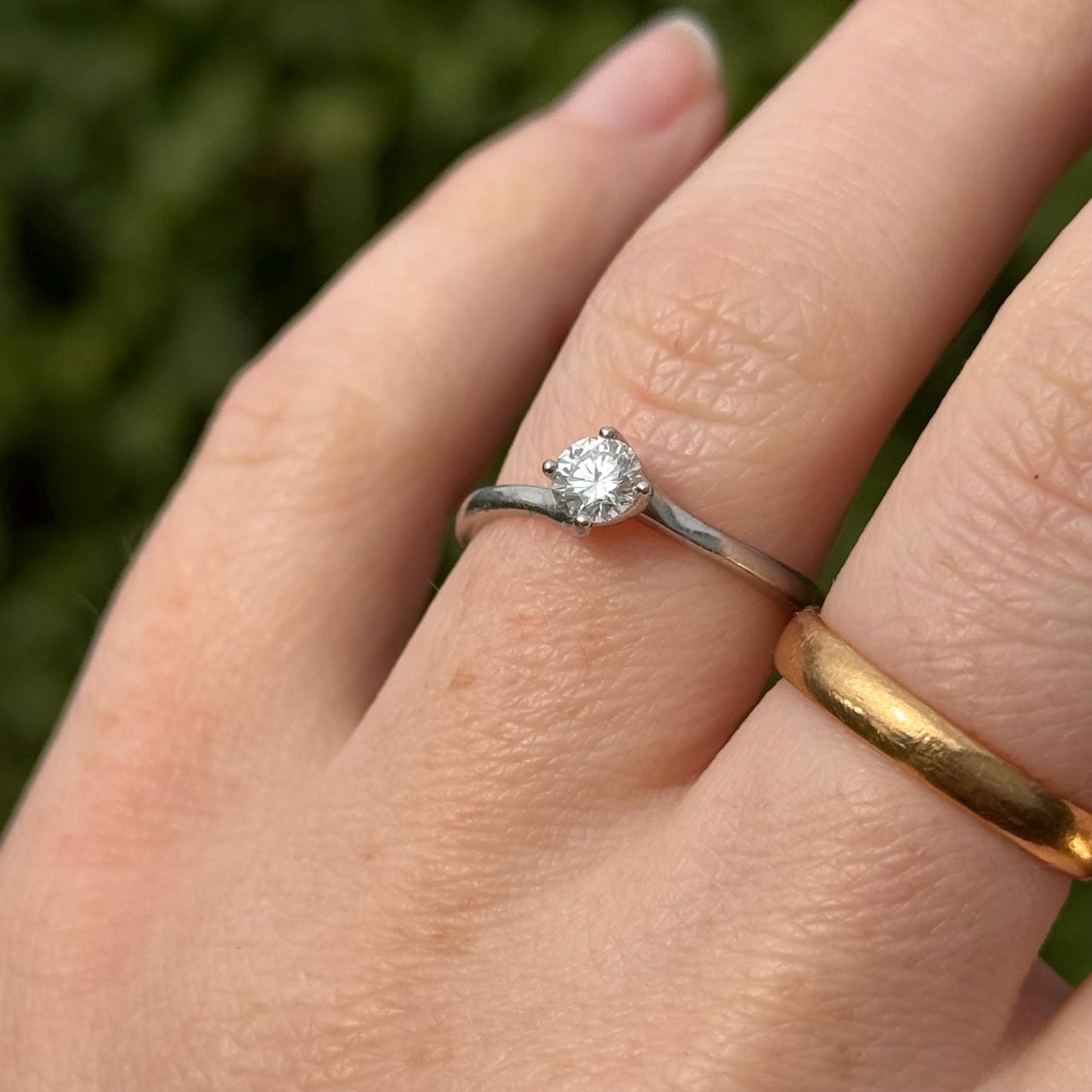 Preloved Diamond Twist Solitaire Ring in Platinum
