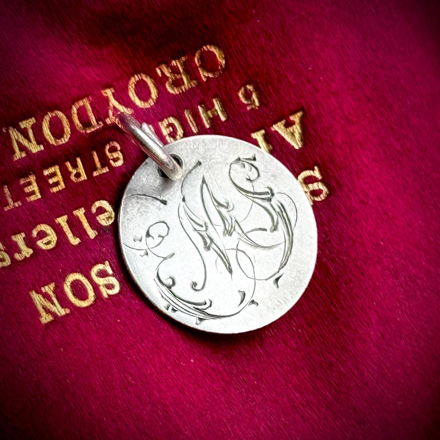 Victorian Love Token ‘EMS' Coin Pendant; Circa 1890