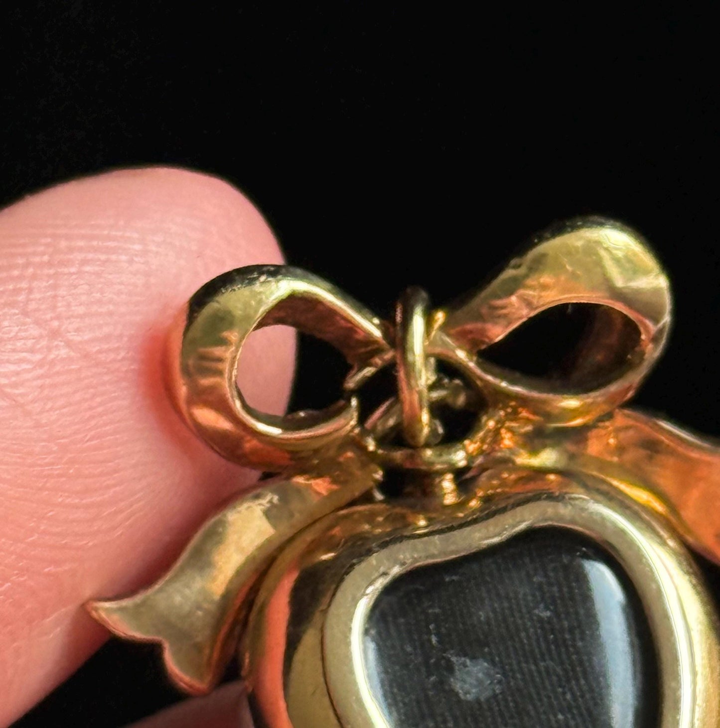 Diamond, Emerald & Pearl Locket Heart Pendant in 18 Carat Gold; Circa 1860