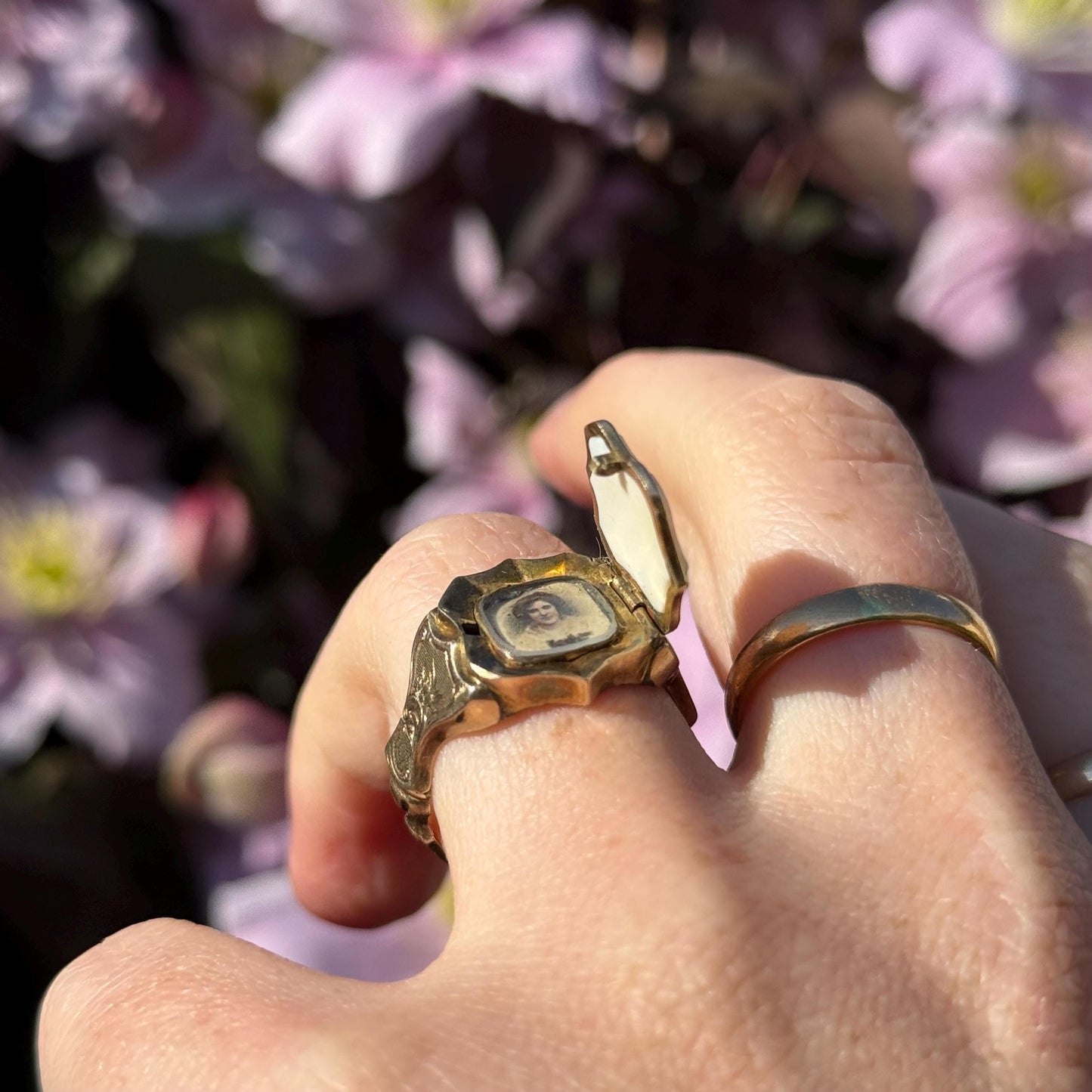 Sweetheart Antique Locket Signet Ring; Circa 1911
