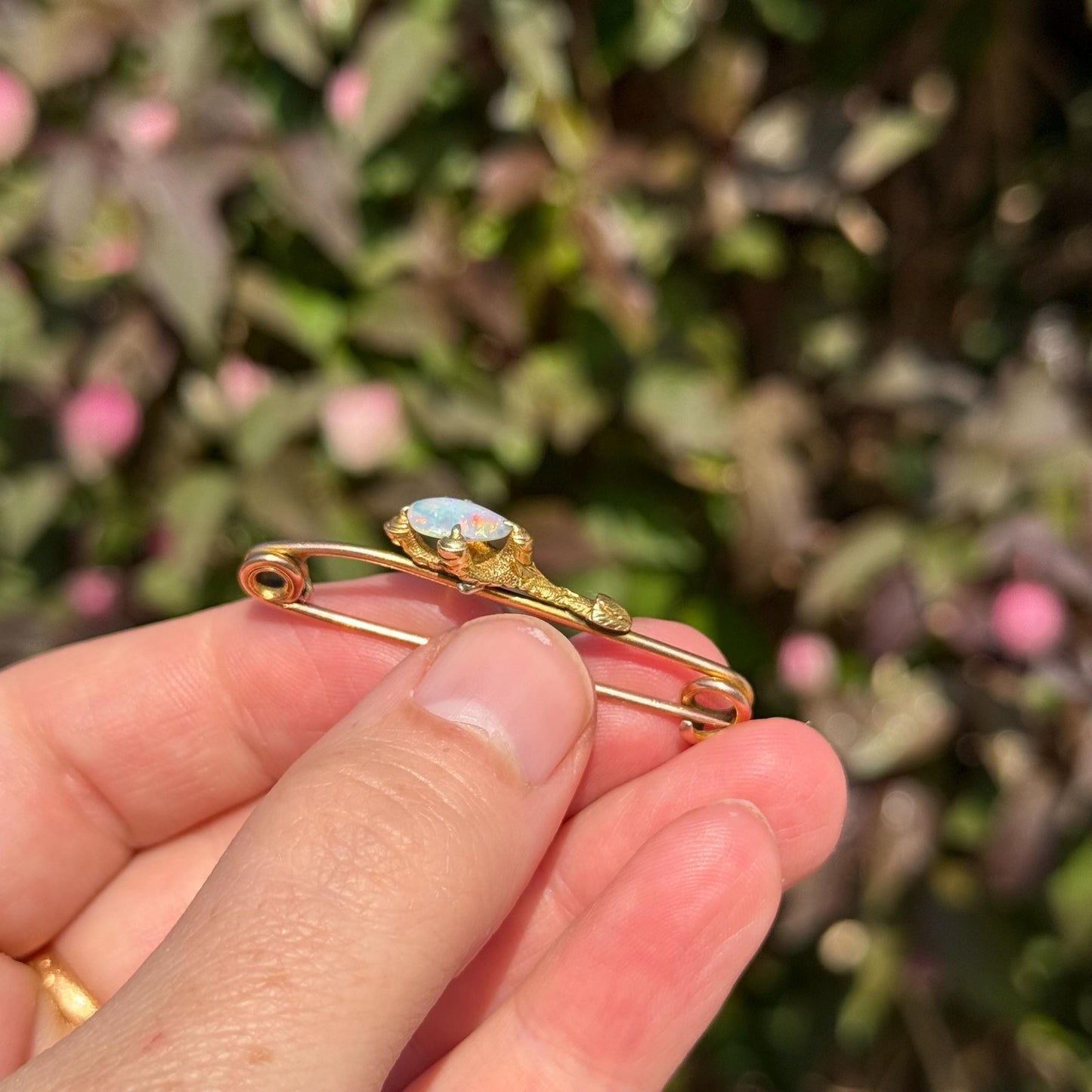 Victorian Opal Eagle Claw Brooch In 9 Carat Gold; Circa 1890