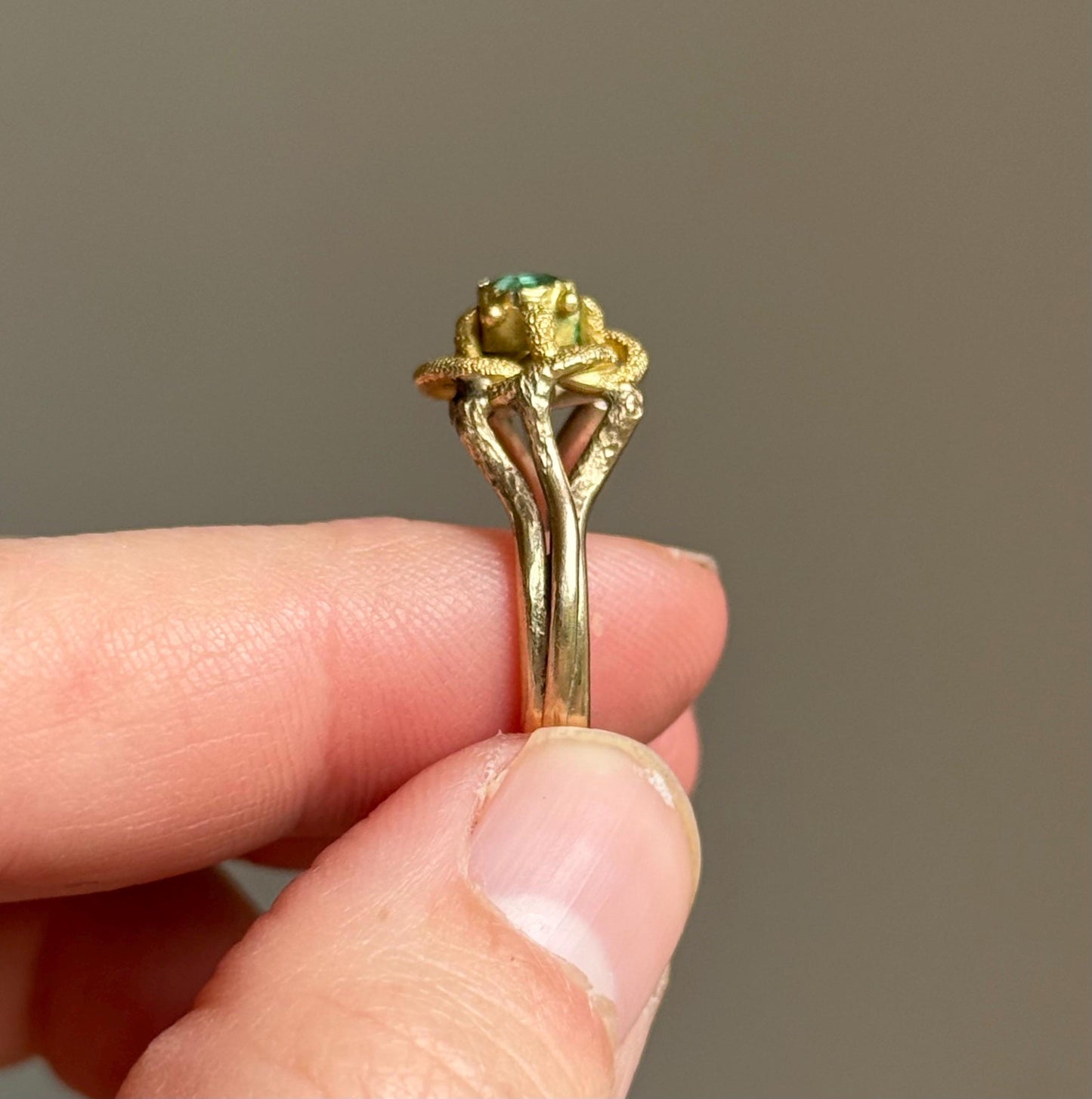 Vintage Emerald Ring in 9 Carat Gold; Circa 1976