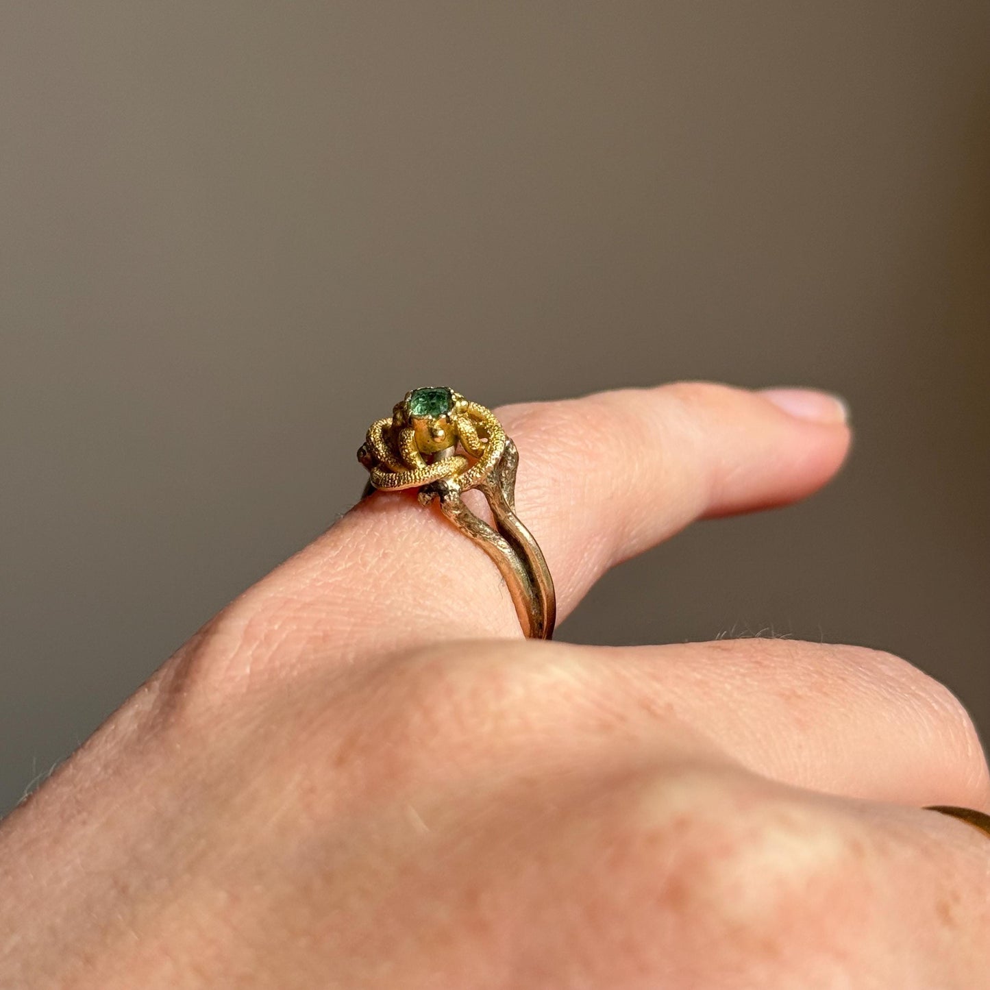 Vintage Emerald Ring in 9 Carat Gold; Circa 1976