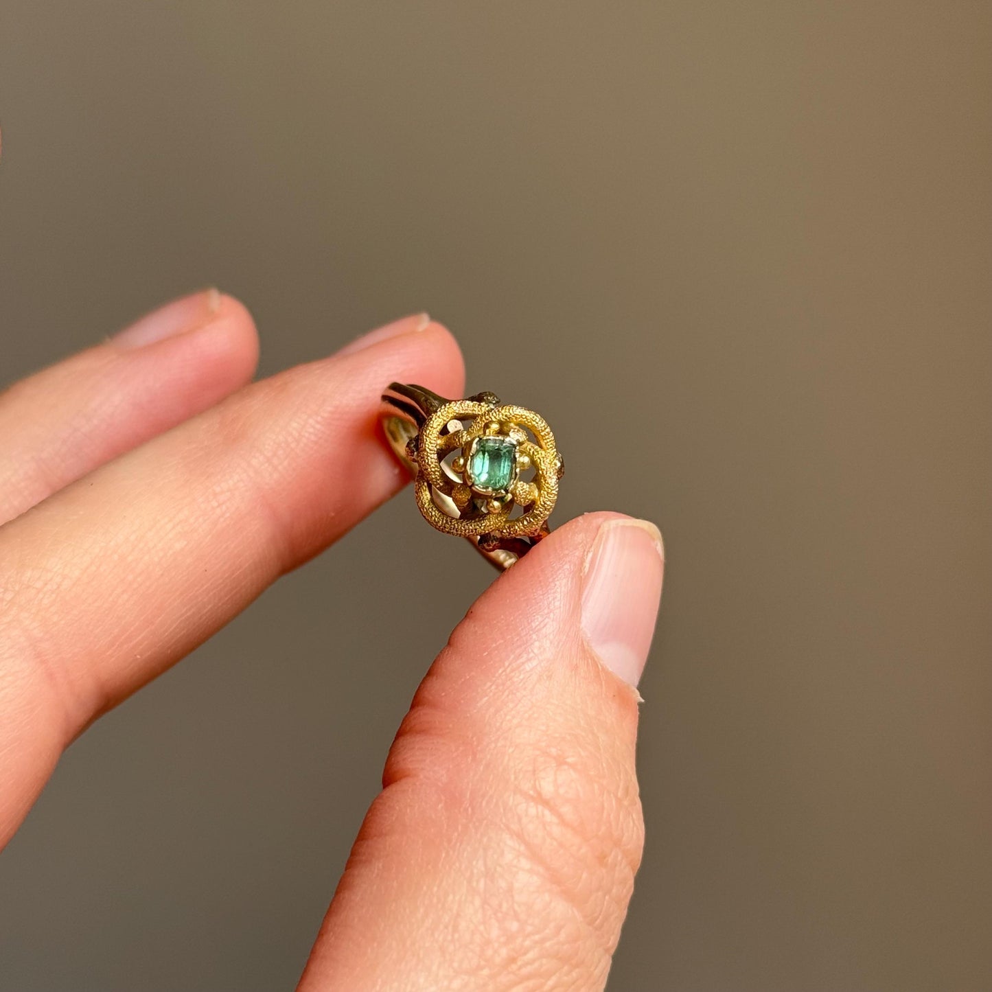 Vintage Emerald Ring in 9 Carat Gold; Circa 1976