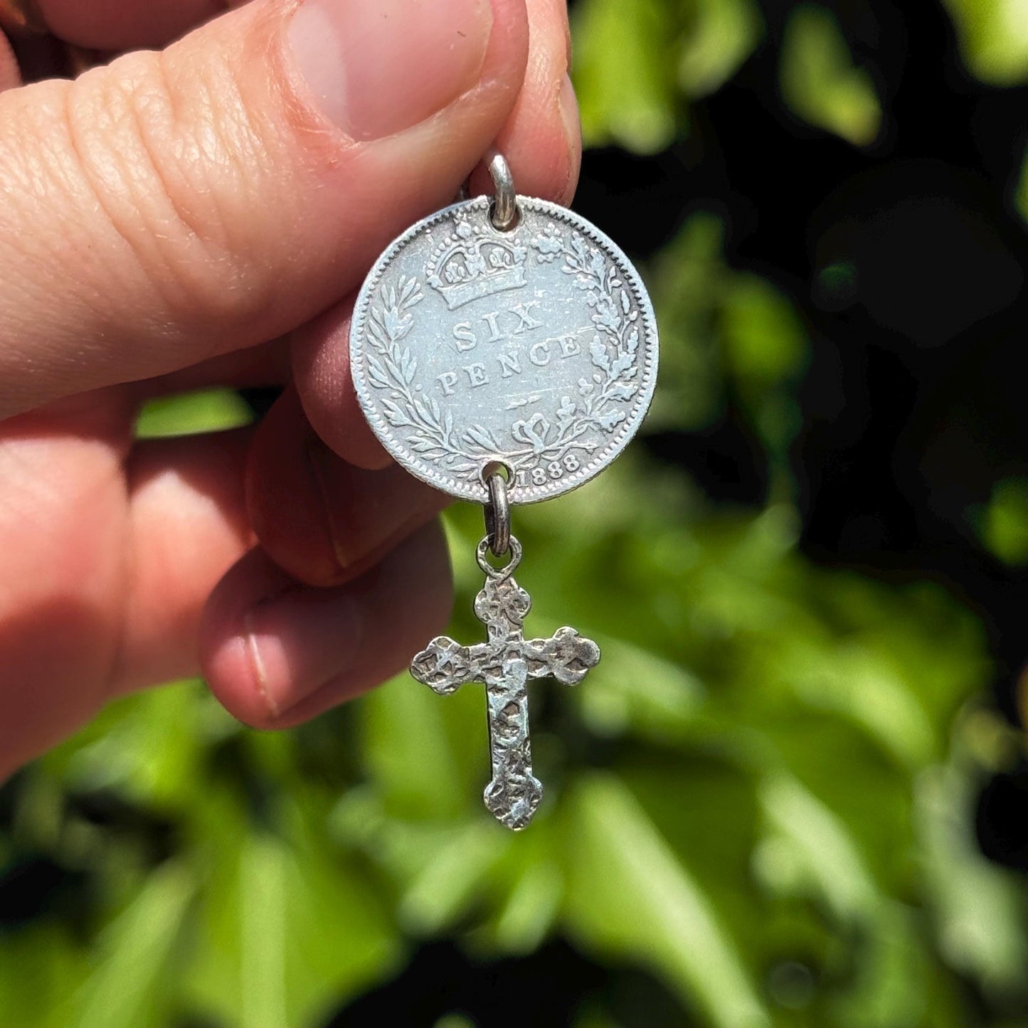 Victorian Love Token 'Father' Coin Pendant; Circa 1880