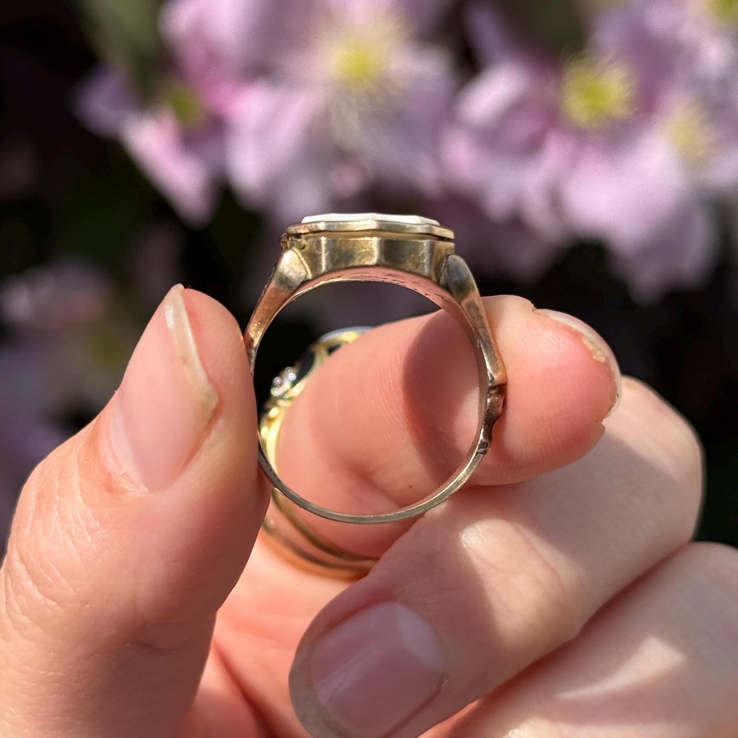 Sweetheart Antique Locket Signet Ring; Circa 1911