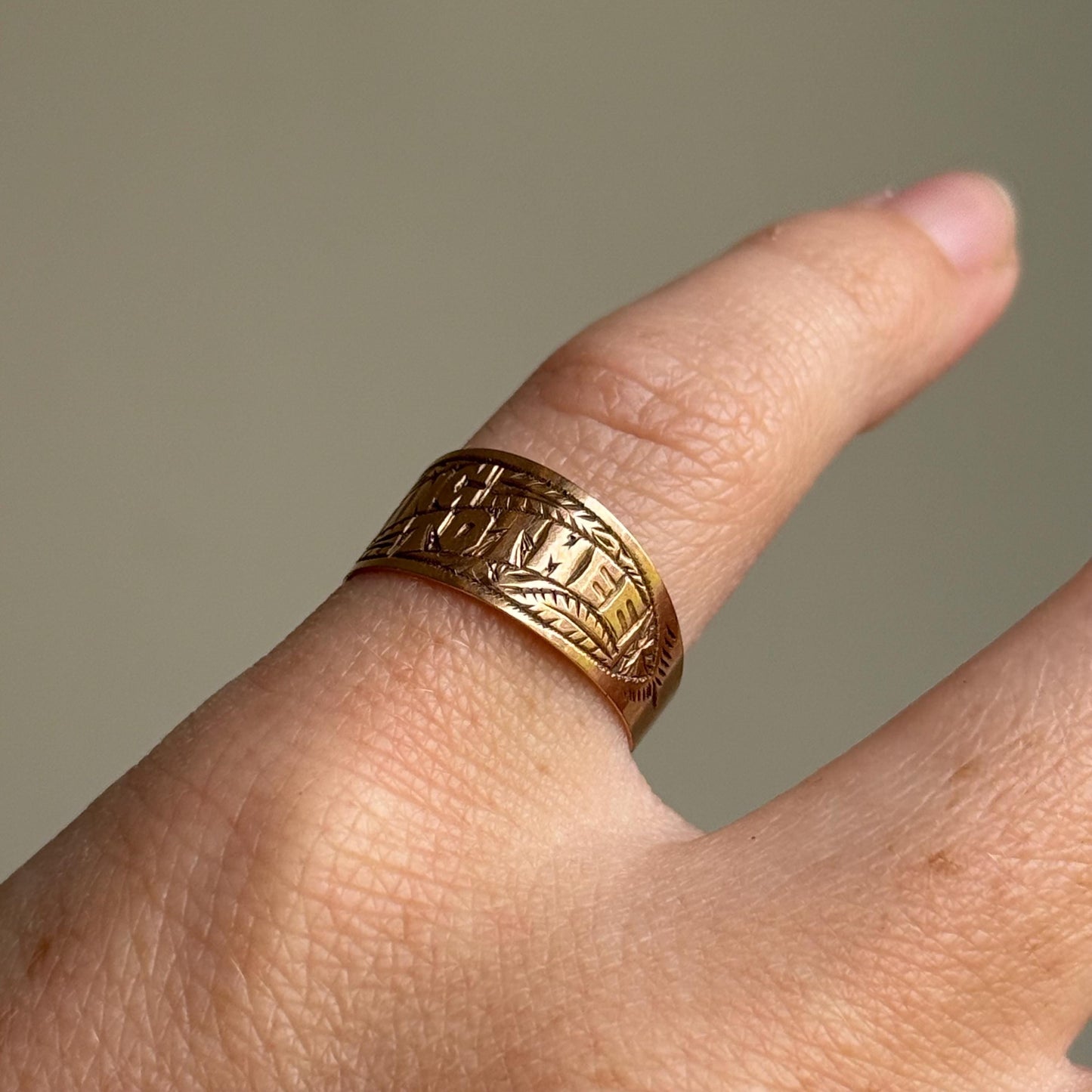 Antique ‘I cling to thee Ring in 9 Carat Rose Gold; Circa 1915