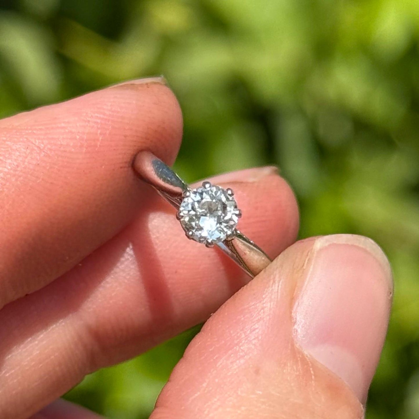 Antique Old Cut Diamond Ring in Platinum & Gold; Circa 1900