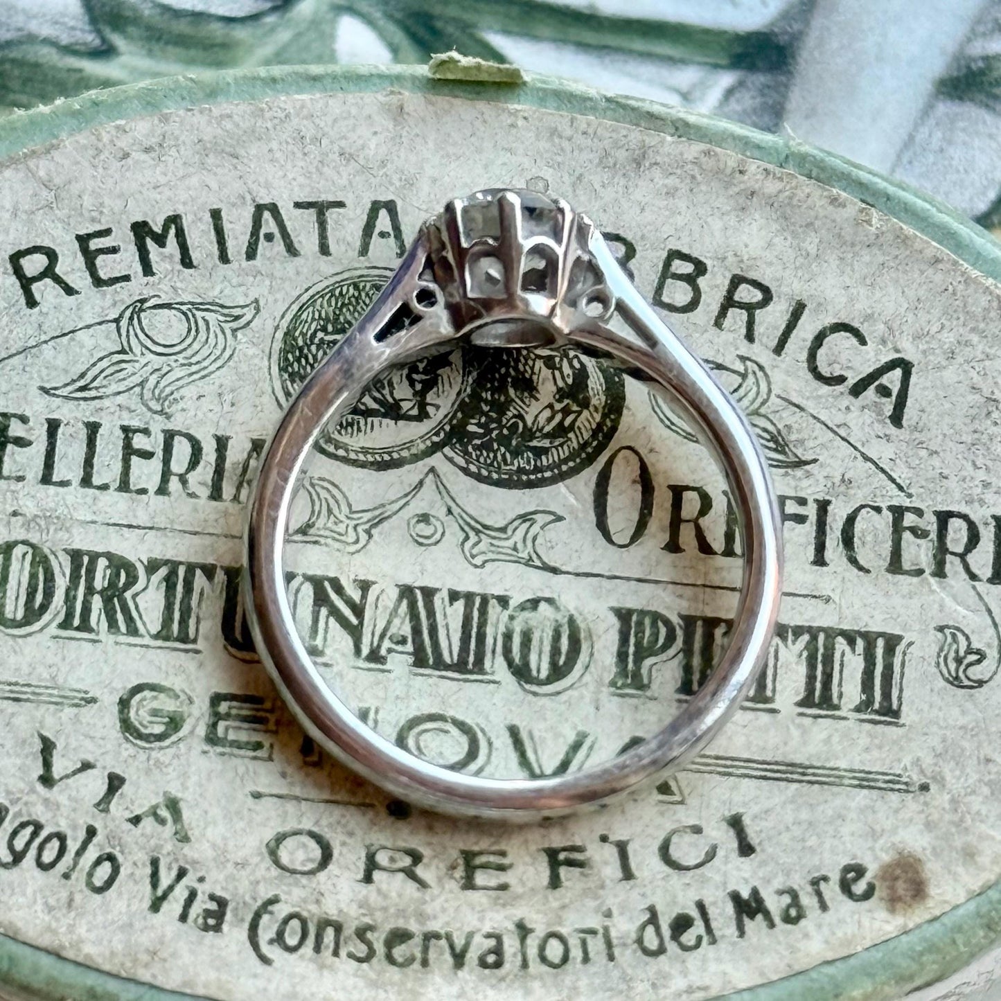 Antique Old Cut Diamond Ring in Platinum & Gold; Circa 1900