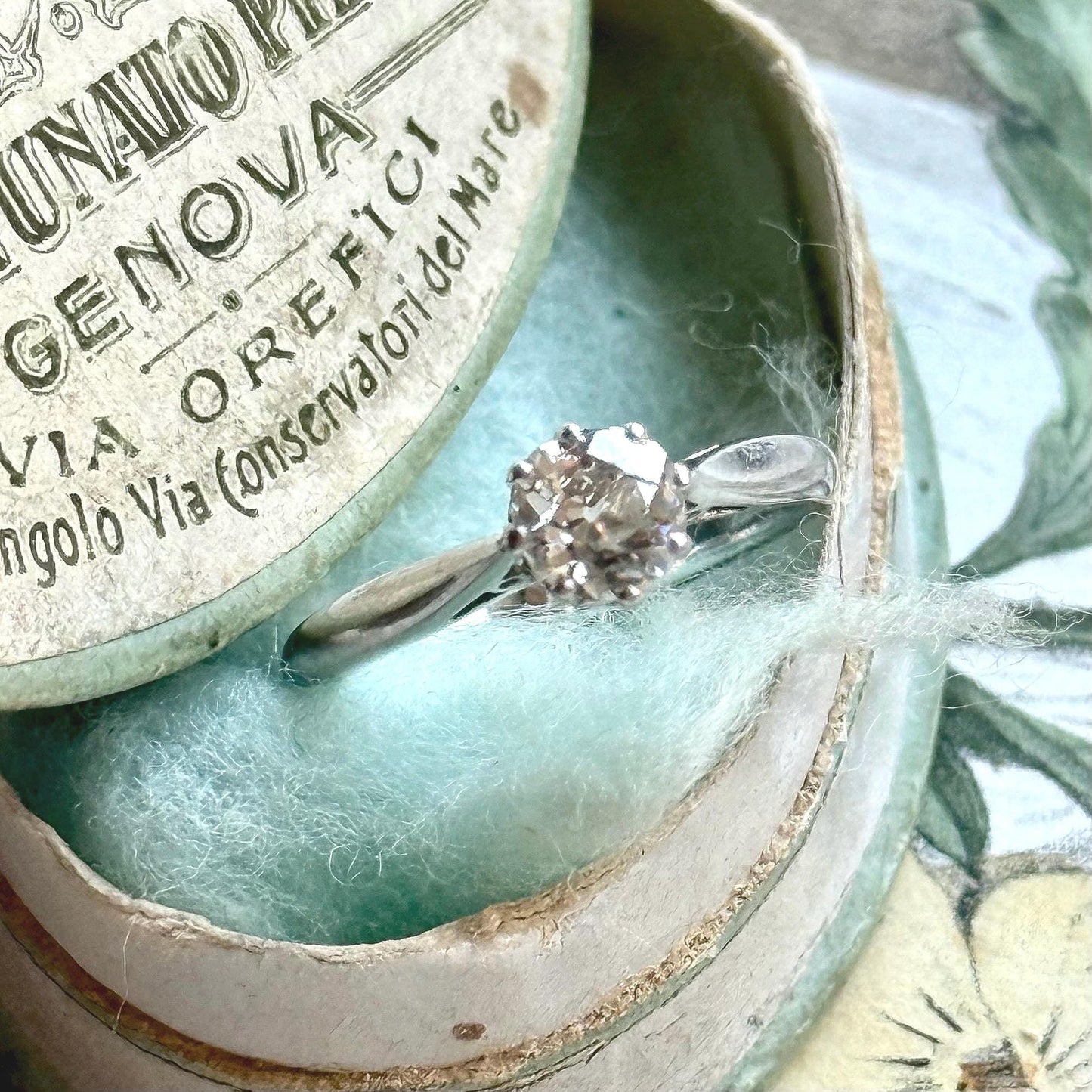 Antique Old Cut Diamond Ring in Platinum & Gold; Circa 1900