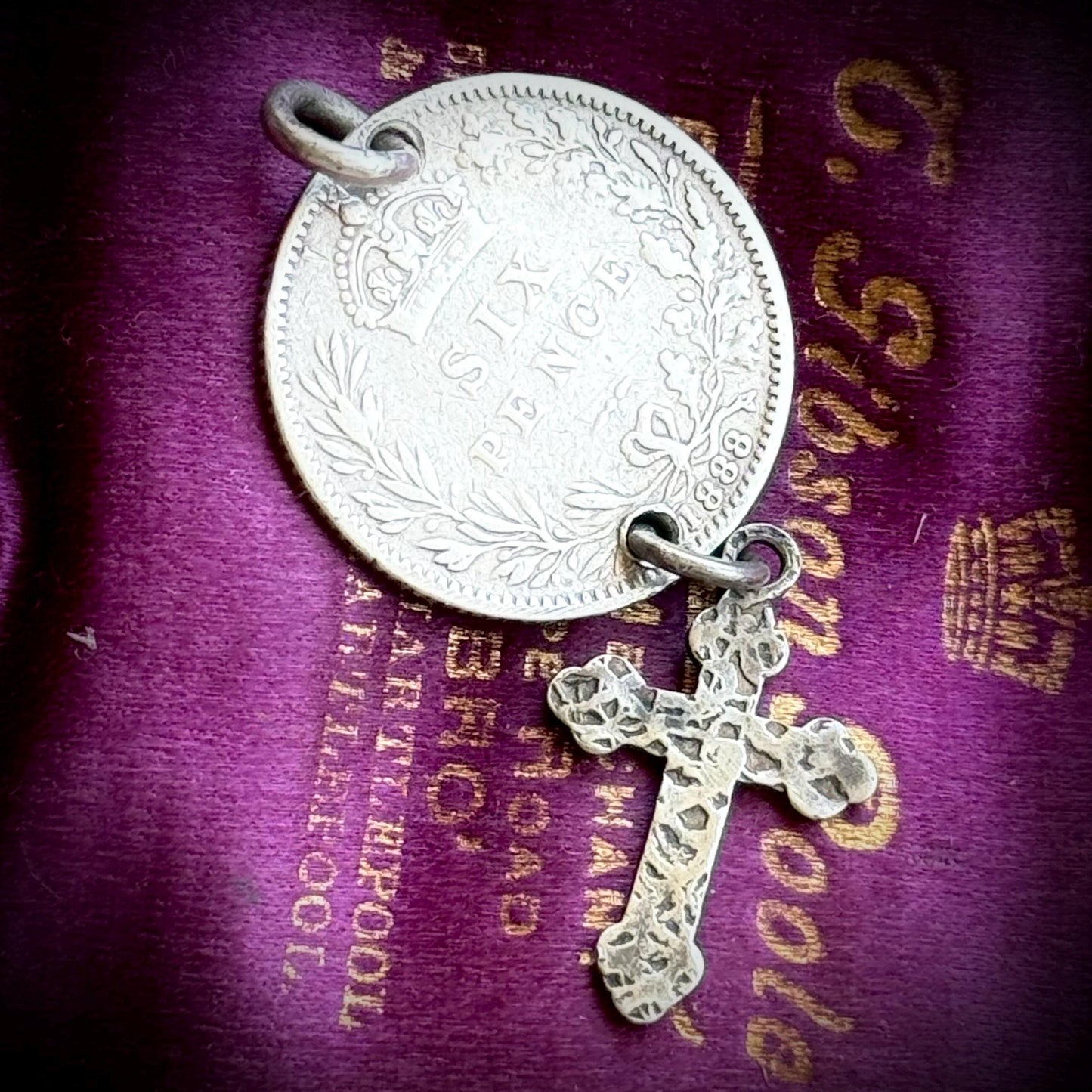 Victorian Love Token 'Father' Coin Pendant; Circa 1880