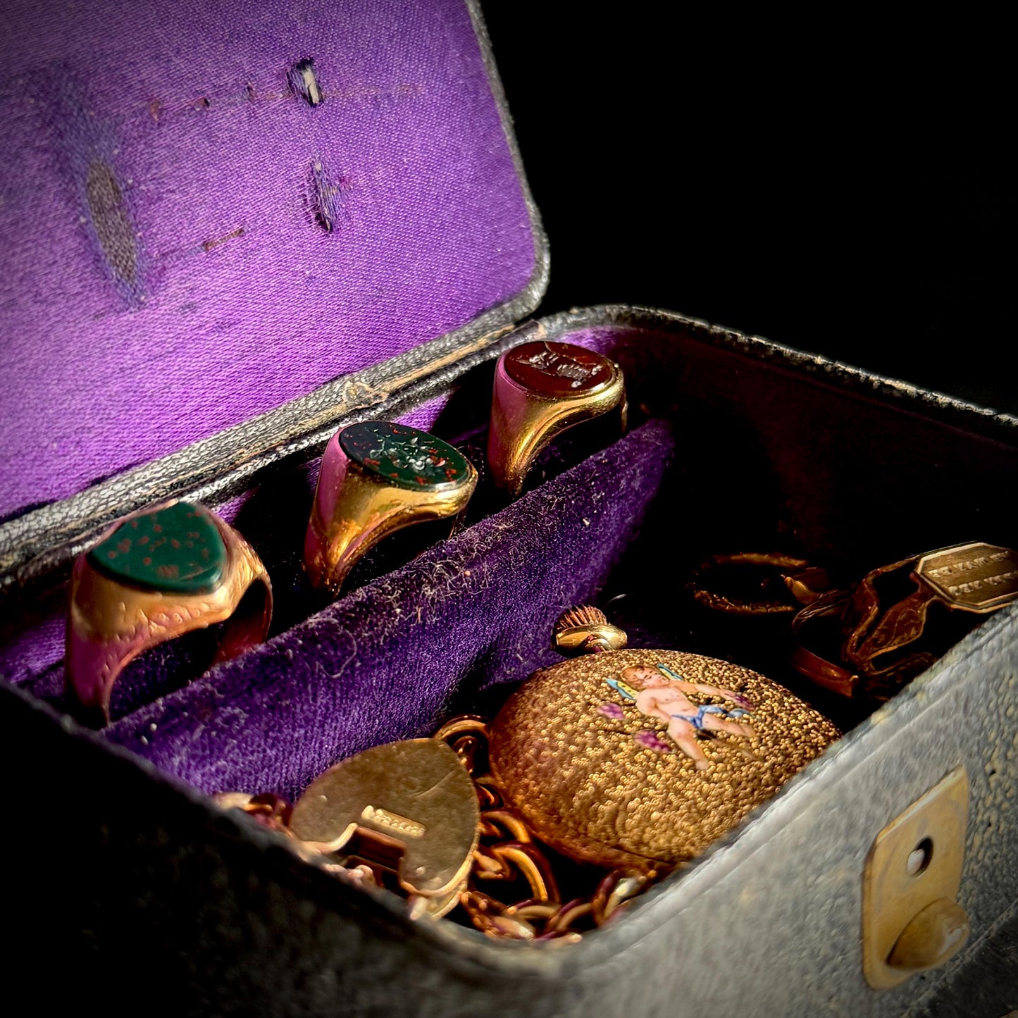 Antique Travelling Jewellery Box; Circa 1900