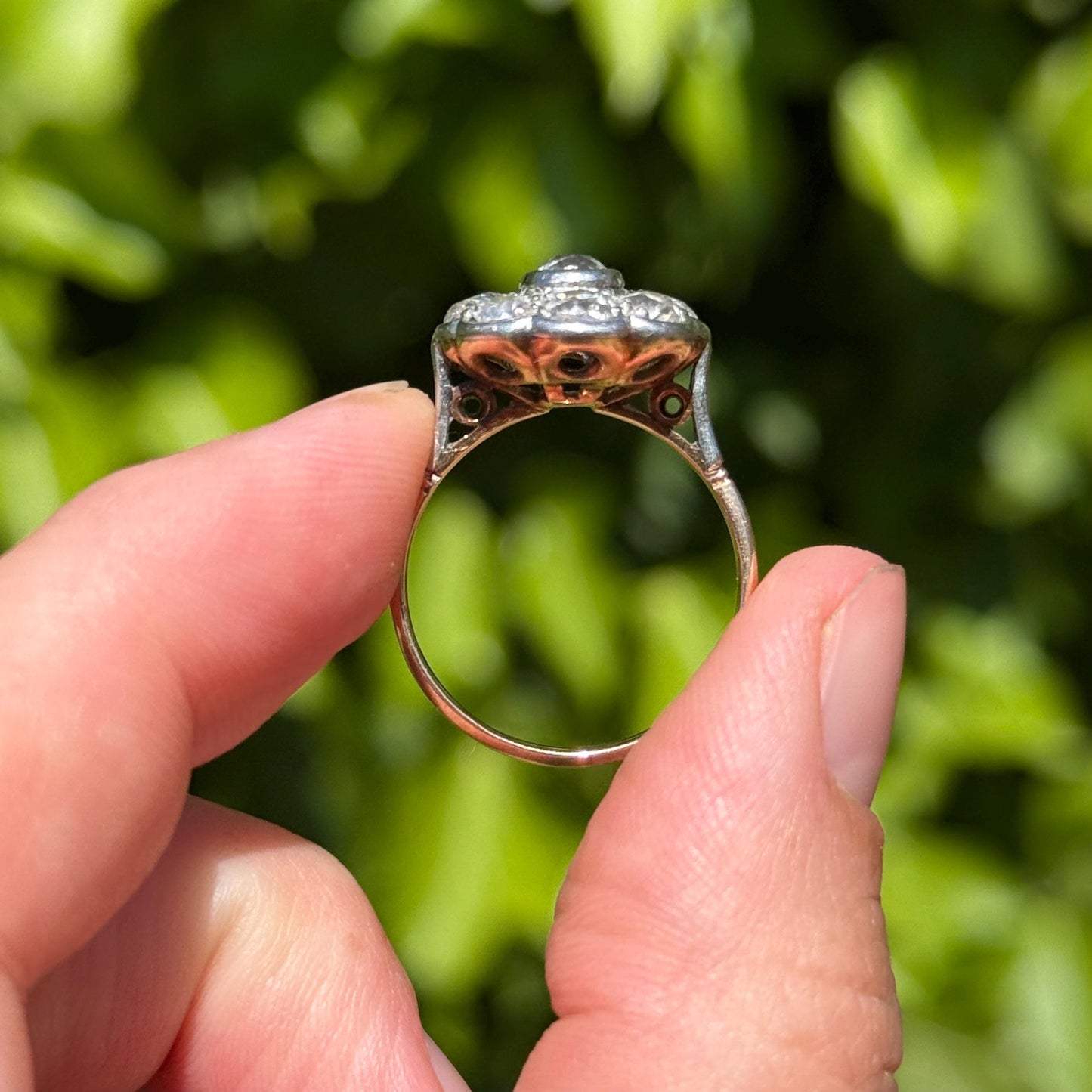 Large Antique Diamond Cluster Ring in 18 Carat Gold, Circa 1900