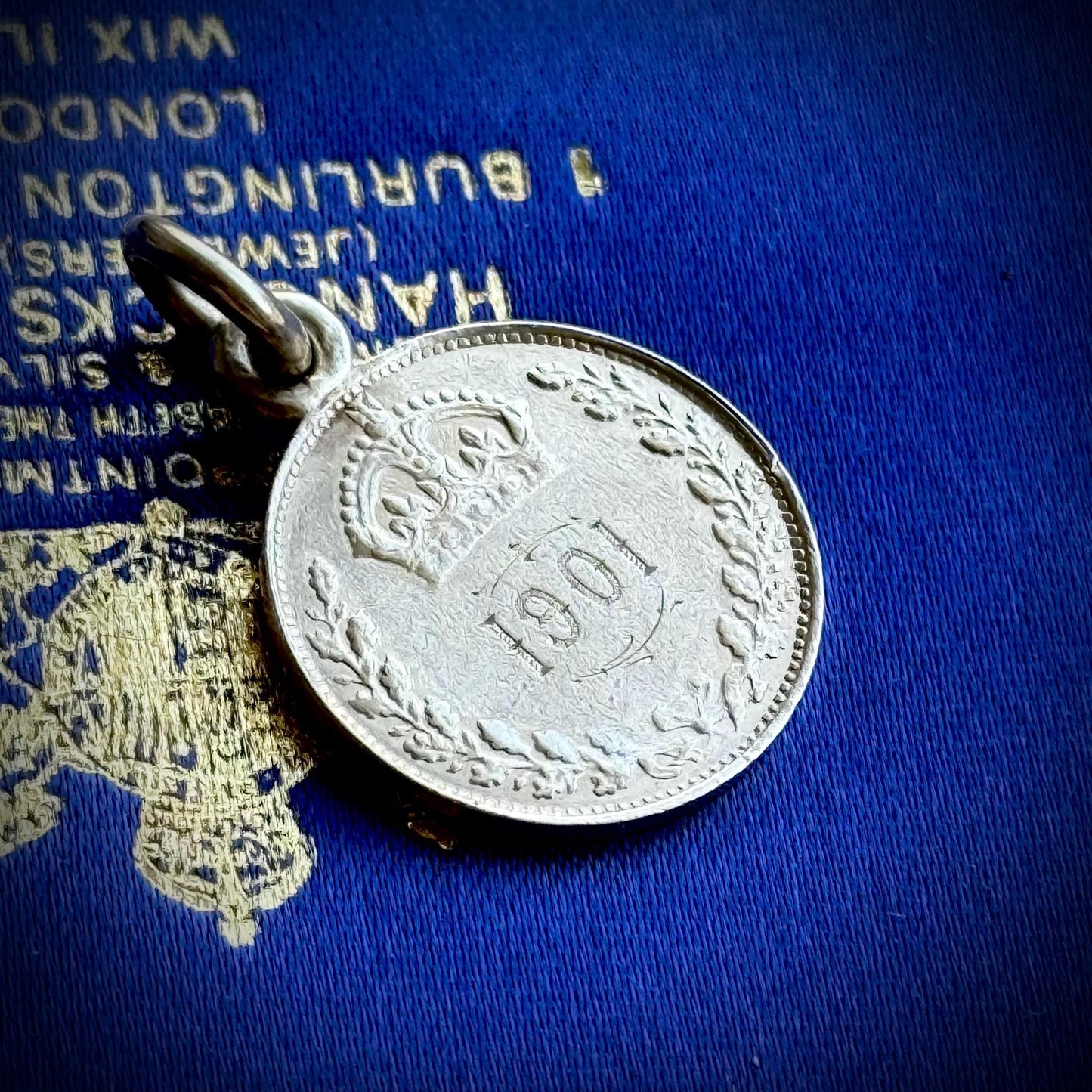 Victorian Love Token Coin Pendant; Circa 1901