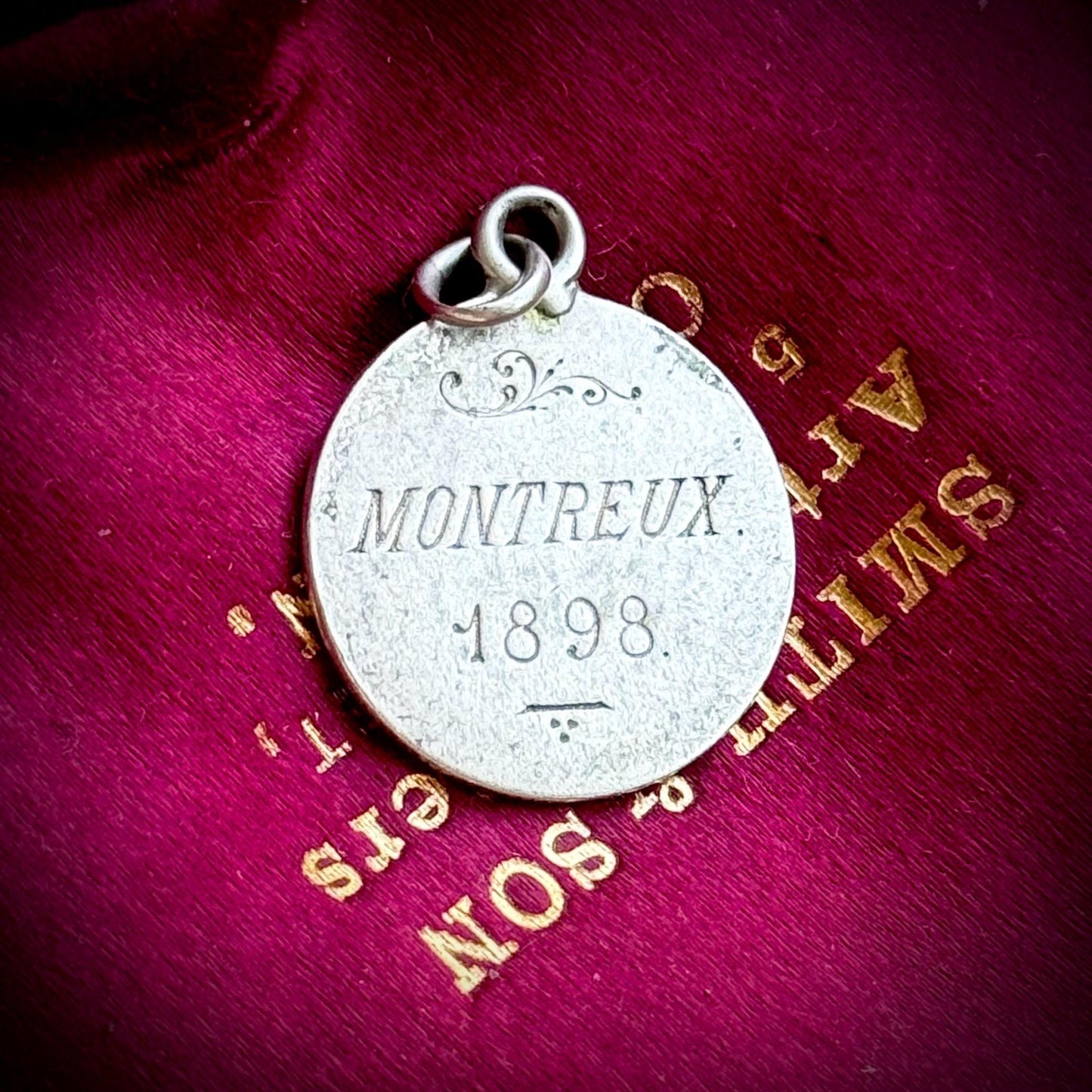 Victorian Love Token 'Montreux Coin Pendant; Circa 1898