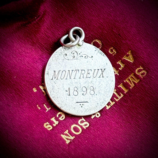 Victorian Love Token 'Montreux Coin Pendant; Circa 1898