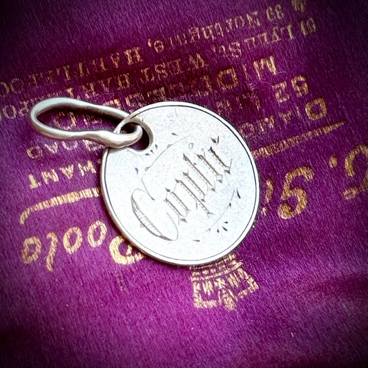 Victorian Love Token 'Coptic' Coin Pendant; Circa 1860