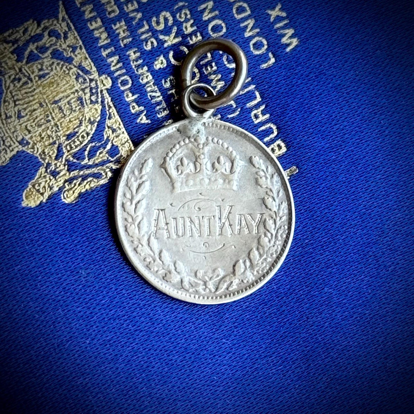 Victorian Love Token 'Aunt Kay' Coin Pendant; Circa 1880