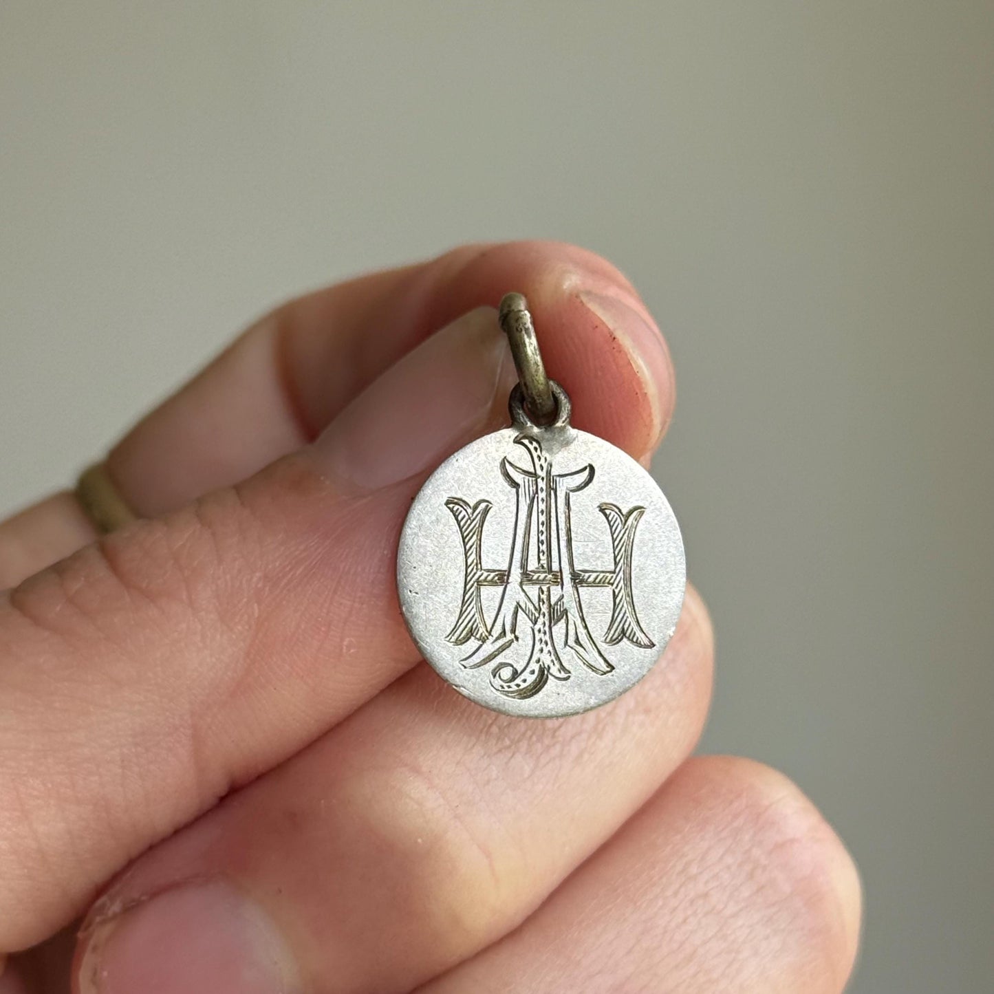 Antique Love Token Coin Pendant; Circa 1890