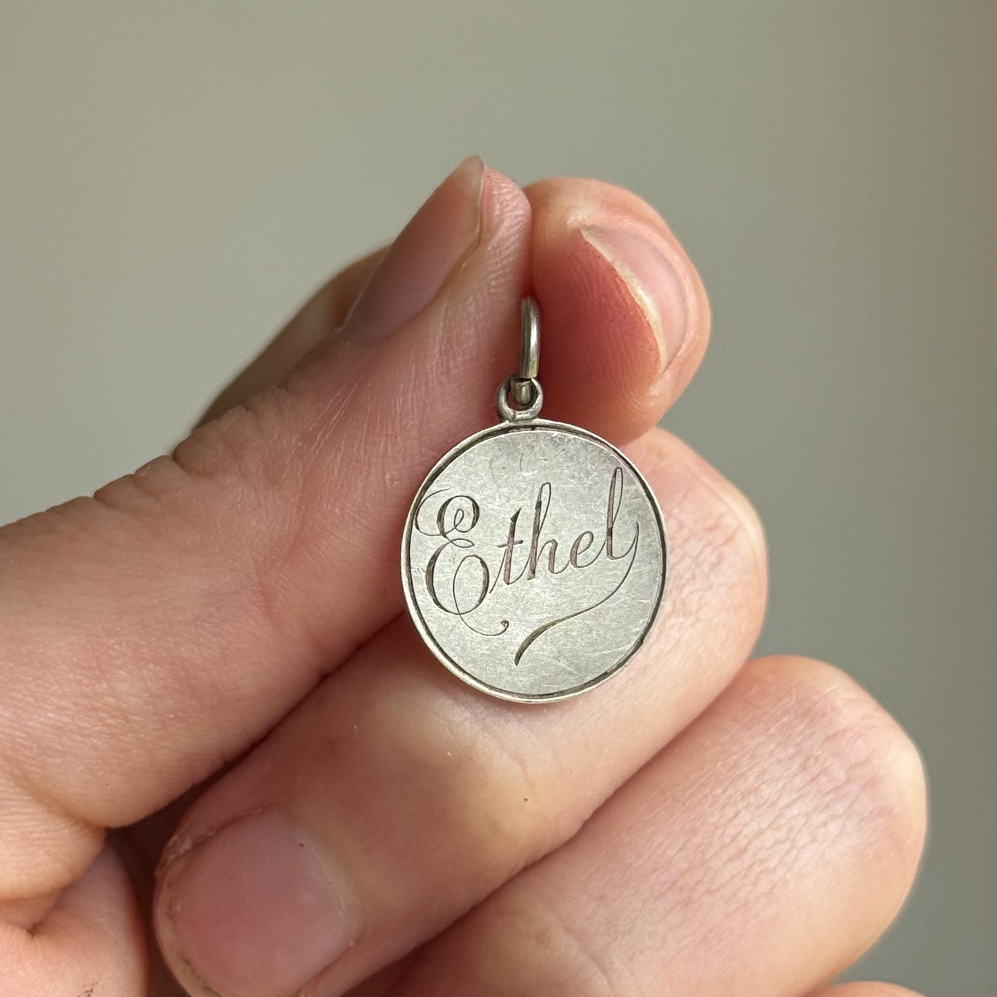 Antique Love Token 'Ethel' Coin Pendant; Circa 1890