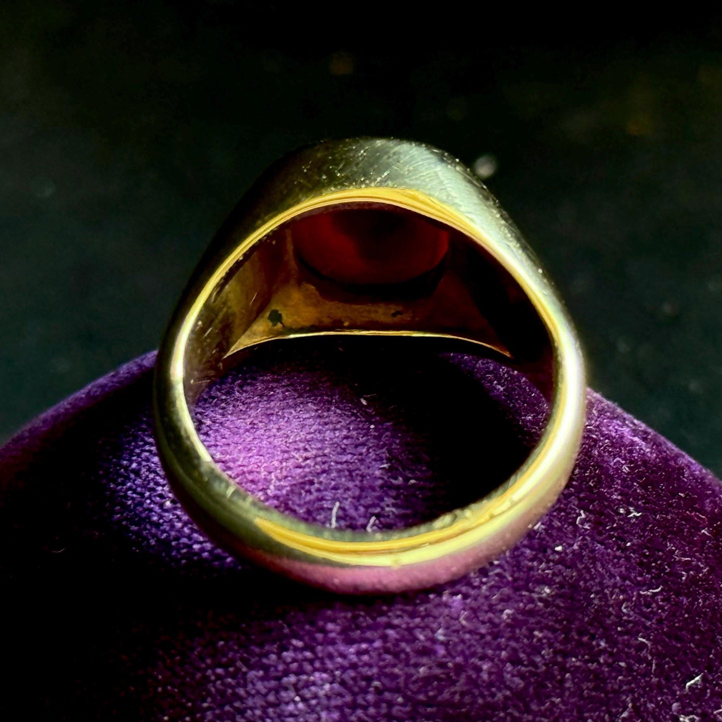 Sardonyx Intaglio Signet Ring in 9 Carat Gold; Circa 1970