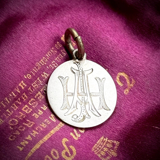 Antique Love Token Coin Pendant; Circa 1890