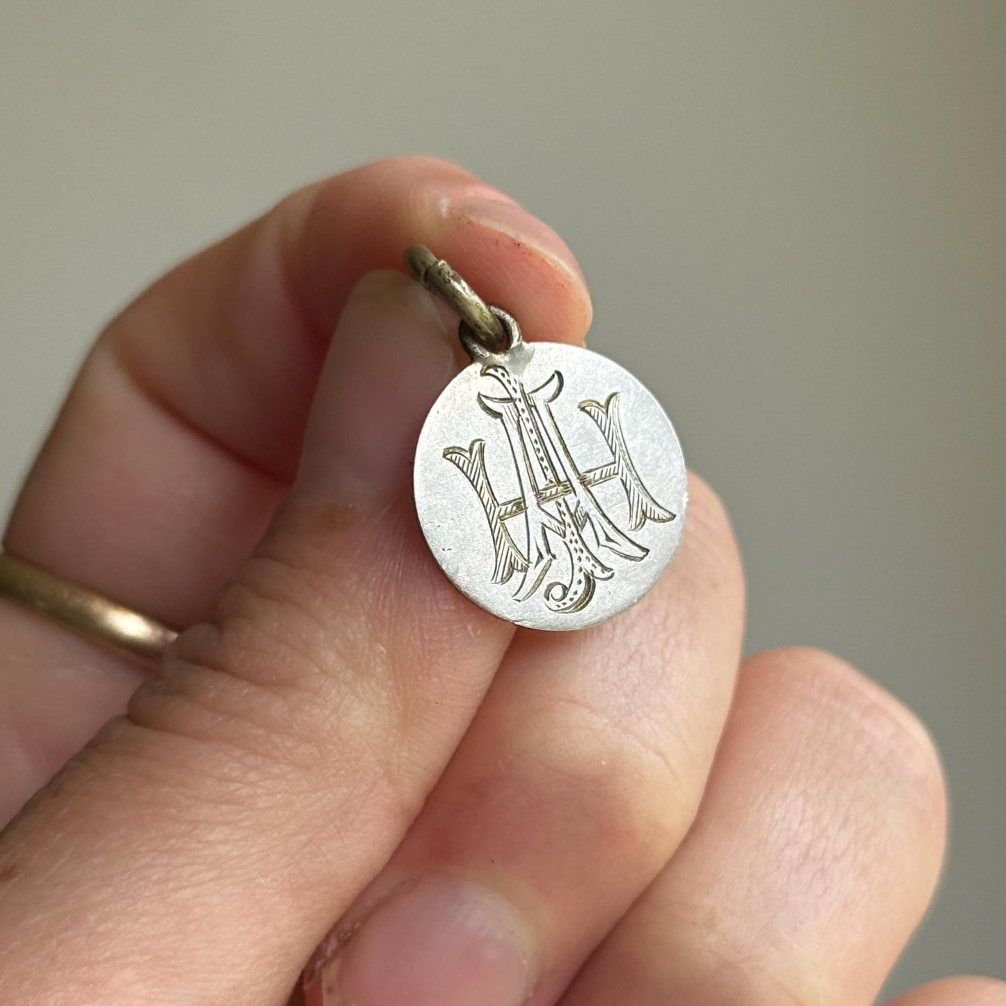 Antique Love Token Coin Pendant; Circa 1890