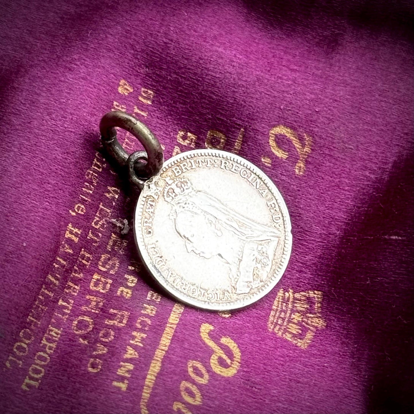 Antique Love Token Coin Pendant; Circa 1890