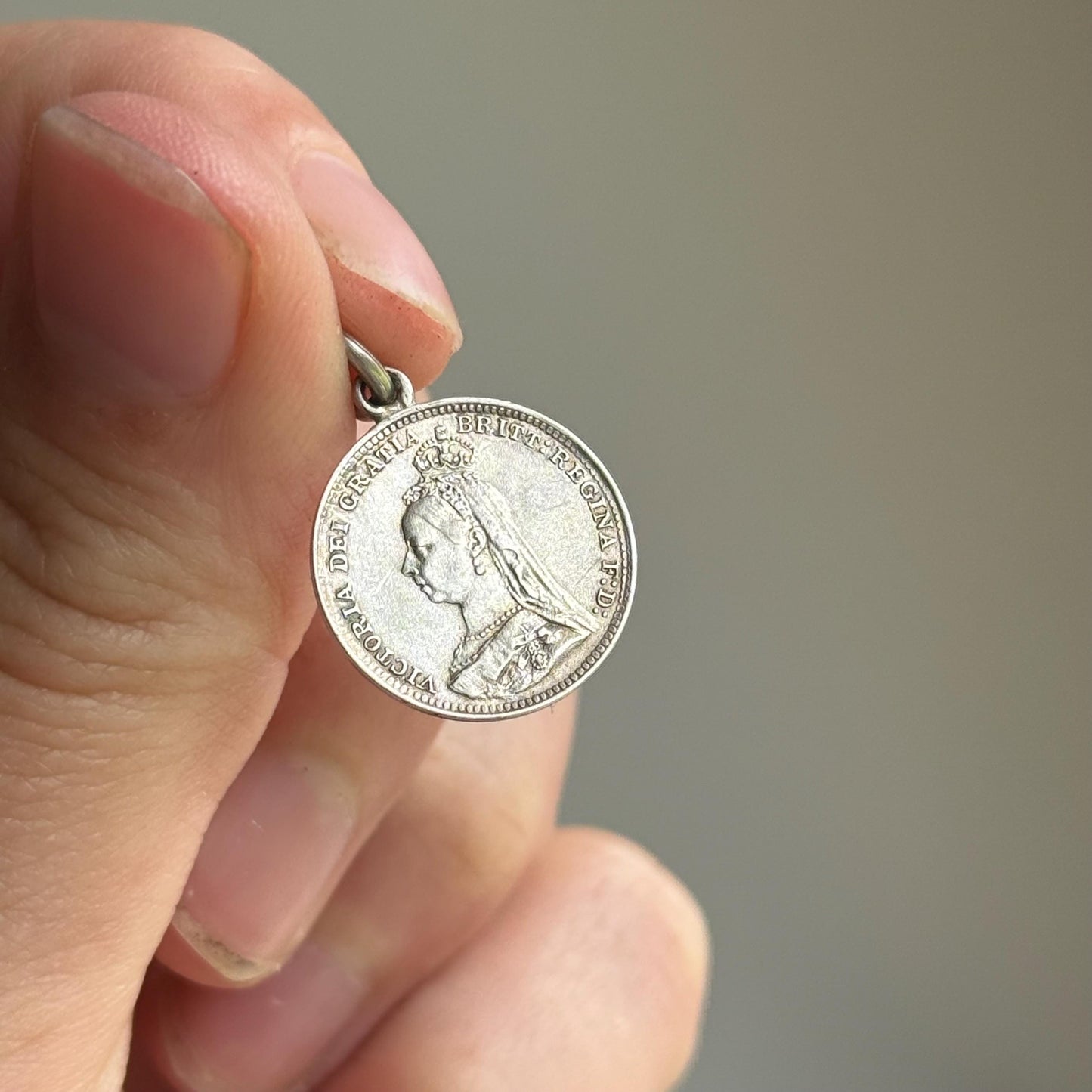 Antique Love Token 'Ethel' Coin Pendant; Circa 1890