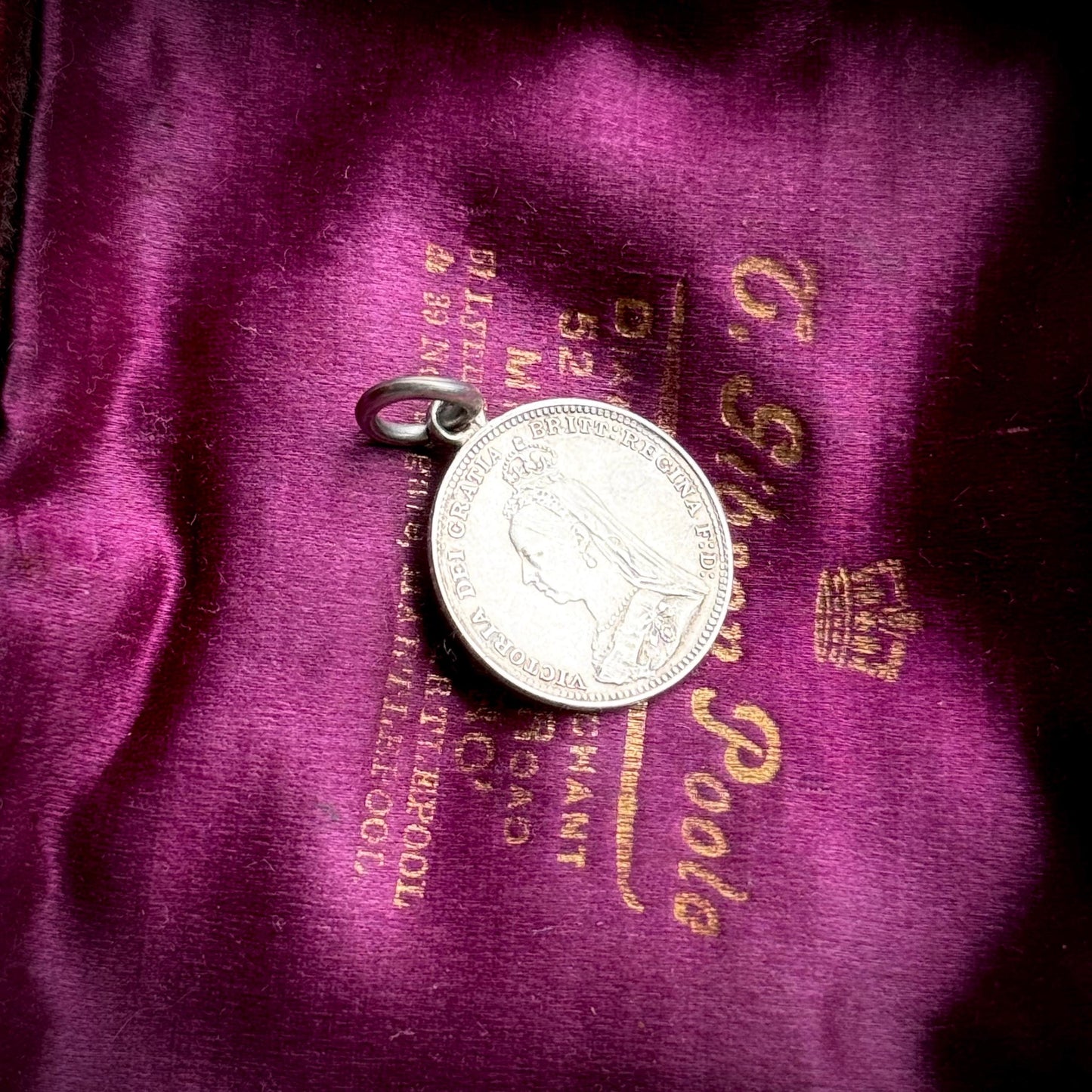 Antique Love Token 'Ethel' Coin Pendant; Circa 1890