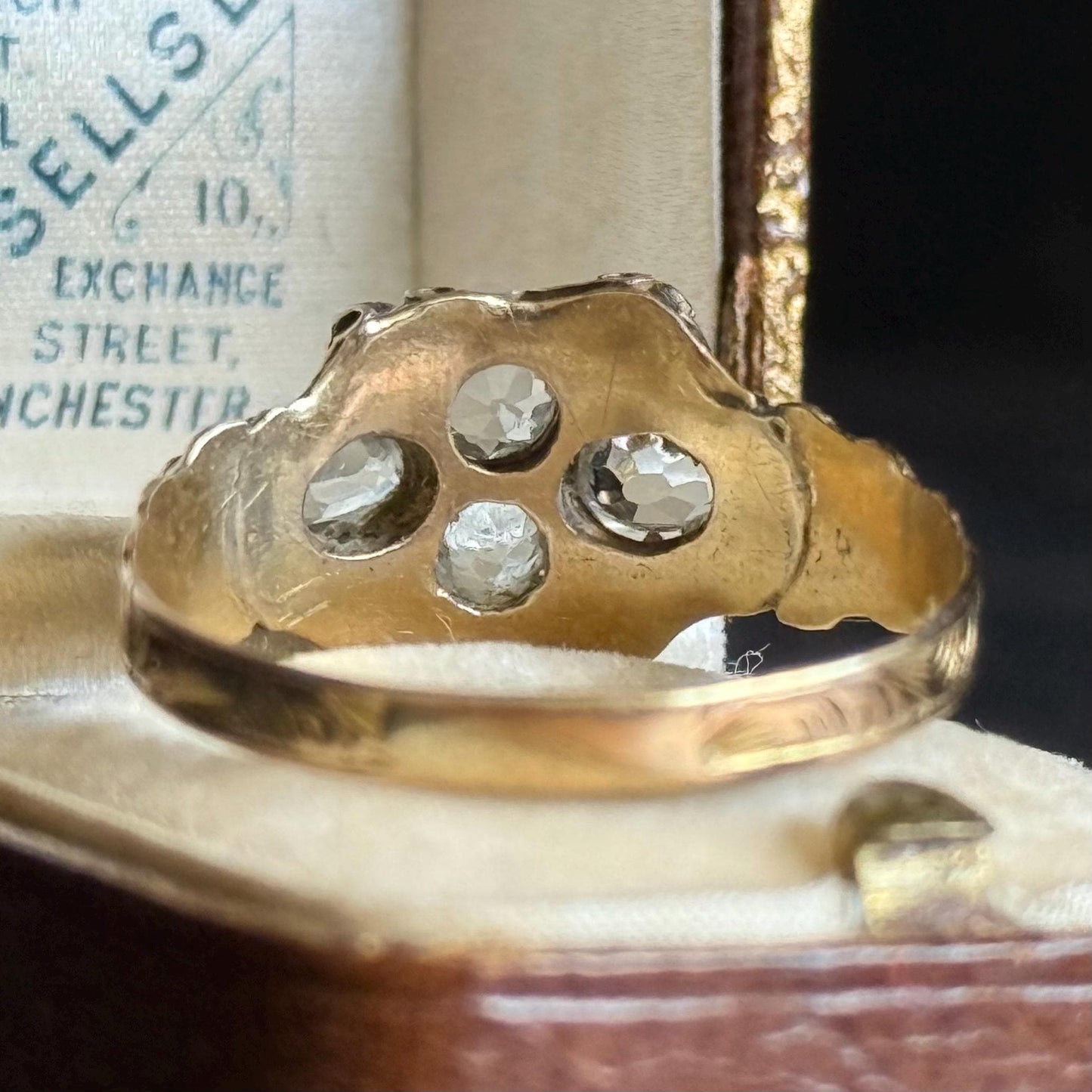 Victorian Bejewelled Paste Ring in 9 Carat Gold; Circa 1876