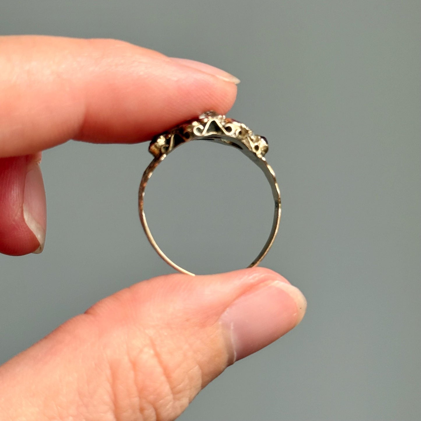 Victorian Bejewelled Paste Ring in 9 Carat Gold; Circa 1876