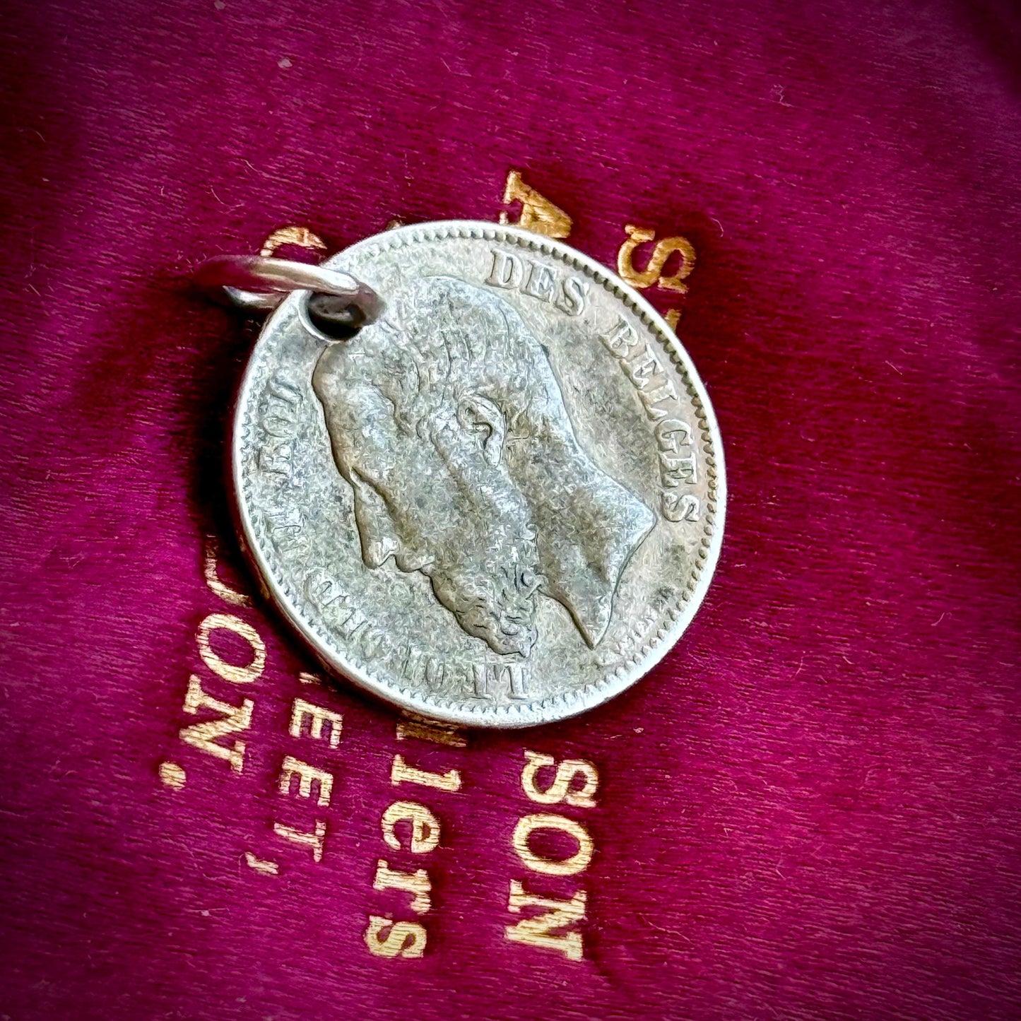 Antique Love Token 'Brussels' Coin Pendant; Circa 1875