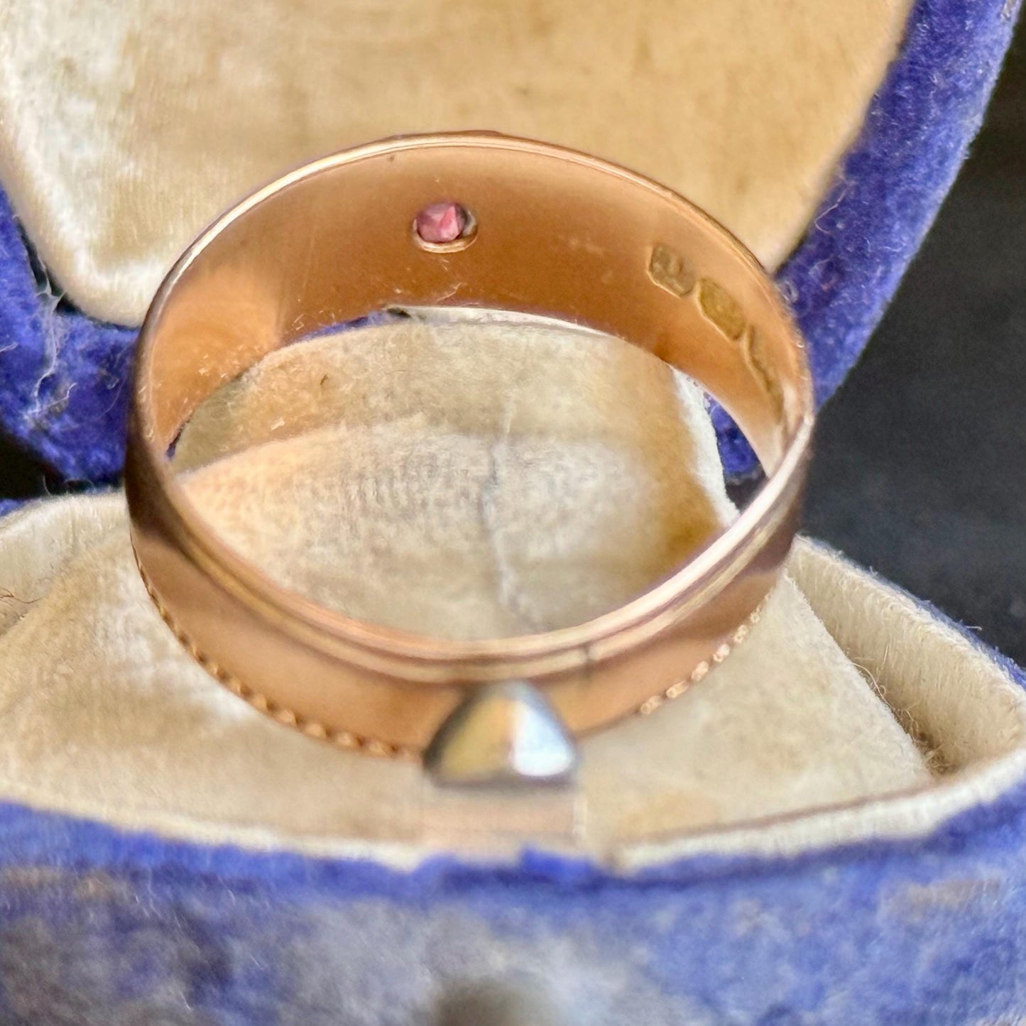 Victorian Ruby Mizpah Ring Created In 9 Carat Gold; Circa 1887