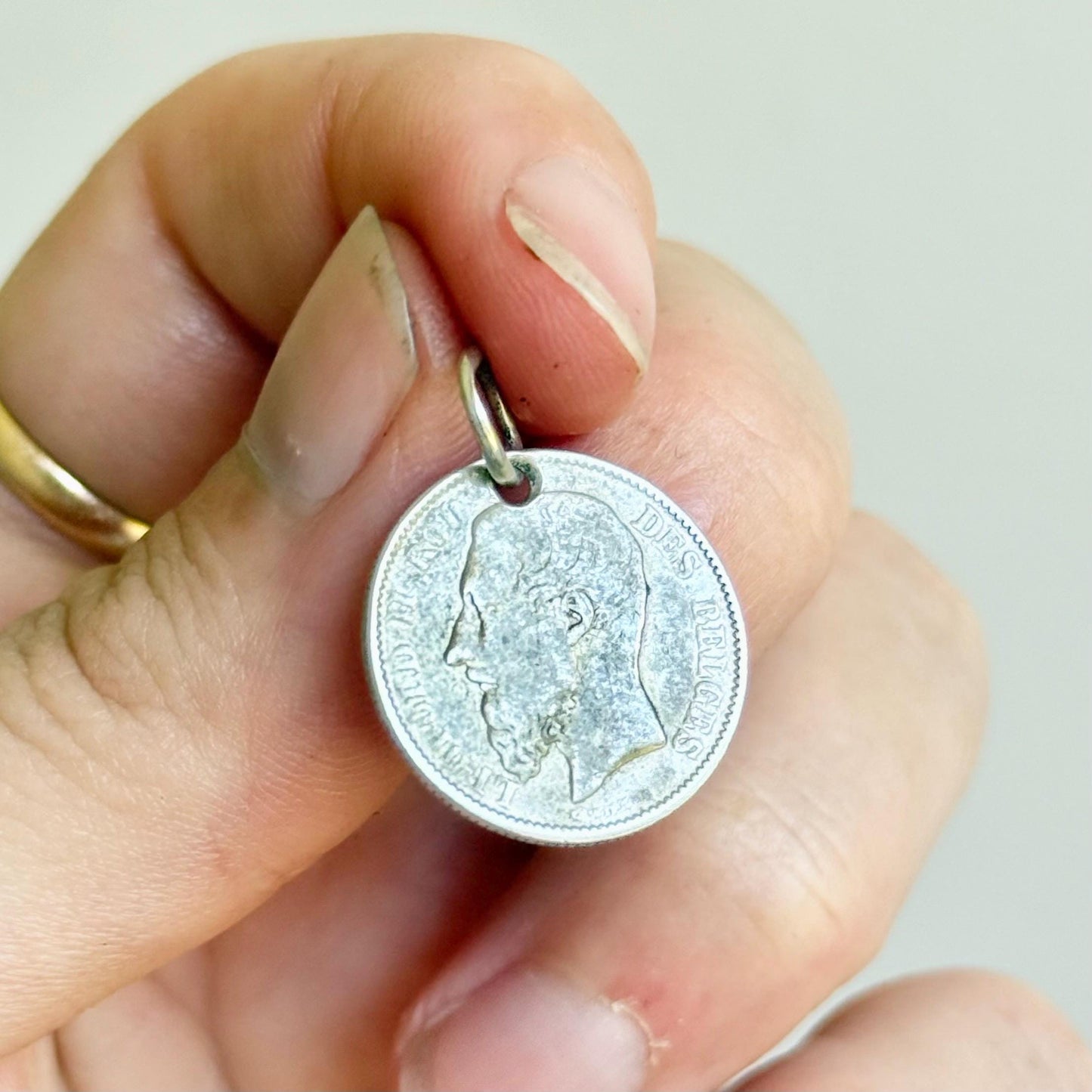 Antique Love Token 'Brussels' Coin Pendant; Circa 1875