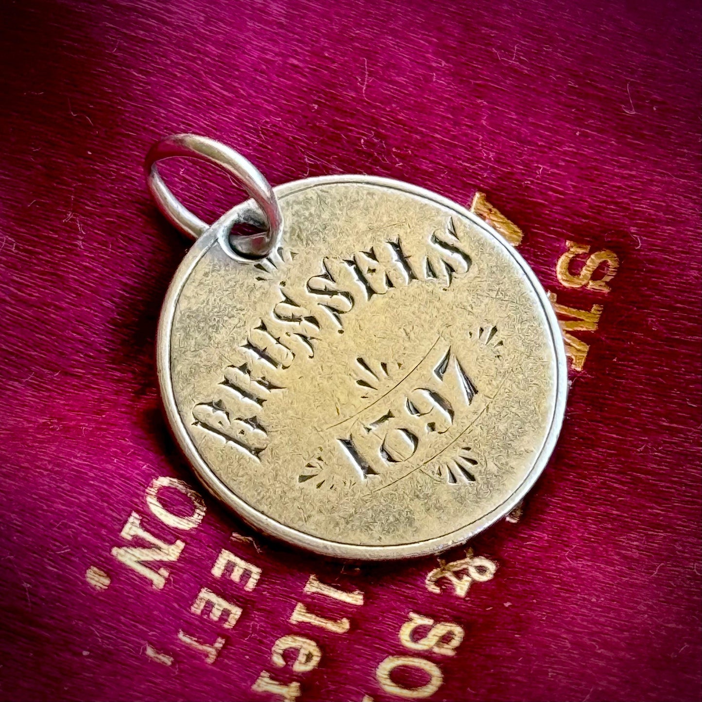 Antique Love Token 'Brussels' Coin Pendant; Circa 1875