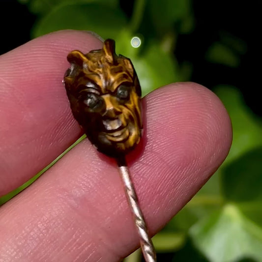 Antique Diamond Devil's Head Stick Pin